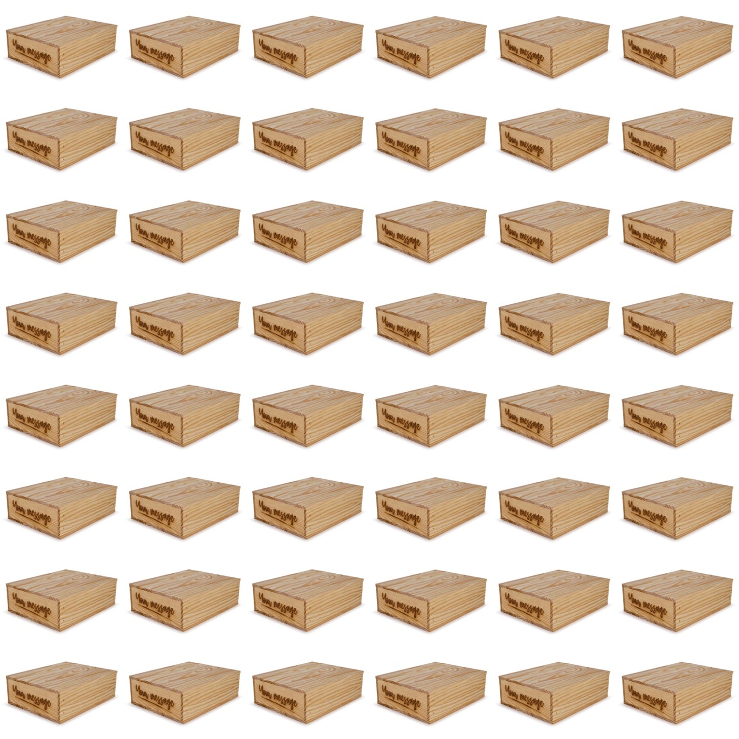 48 Small wooden crates with lid custom message 12x9.75x3.5