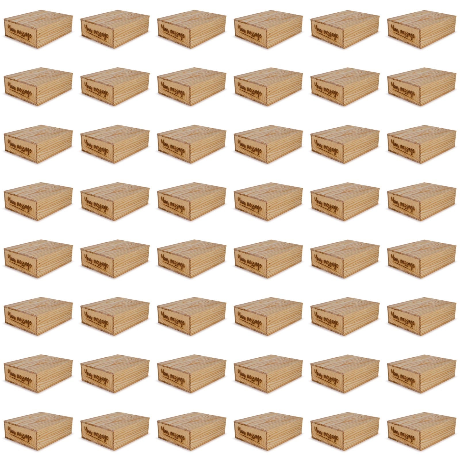 48 Small wooden crates with lid custom message 12x9.75x3.5