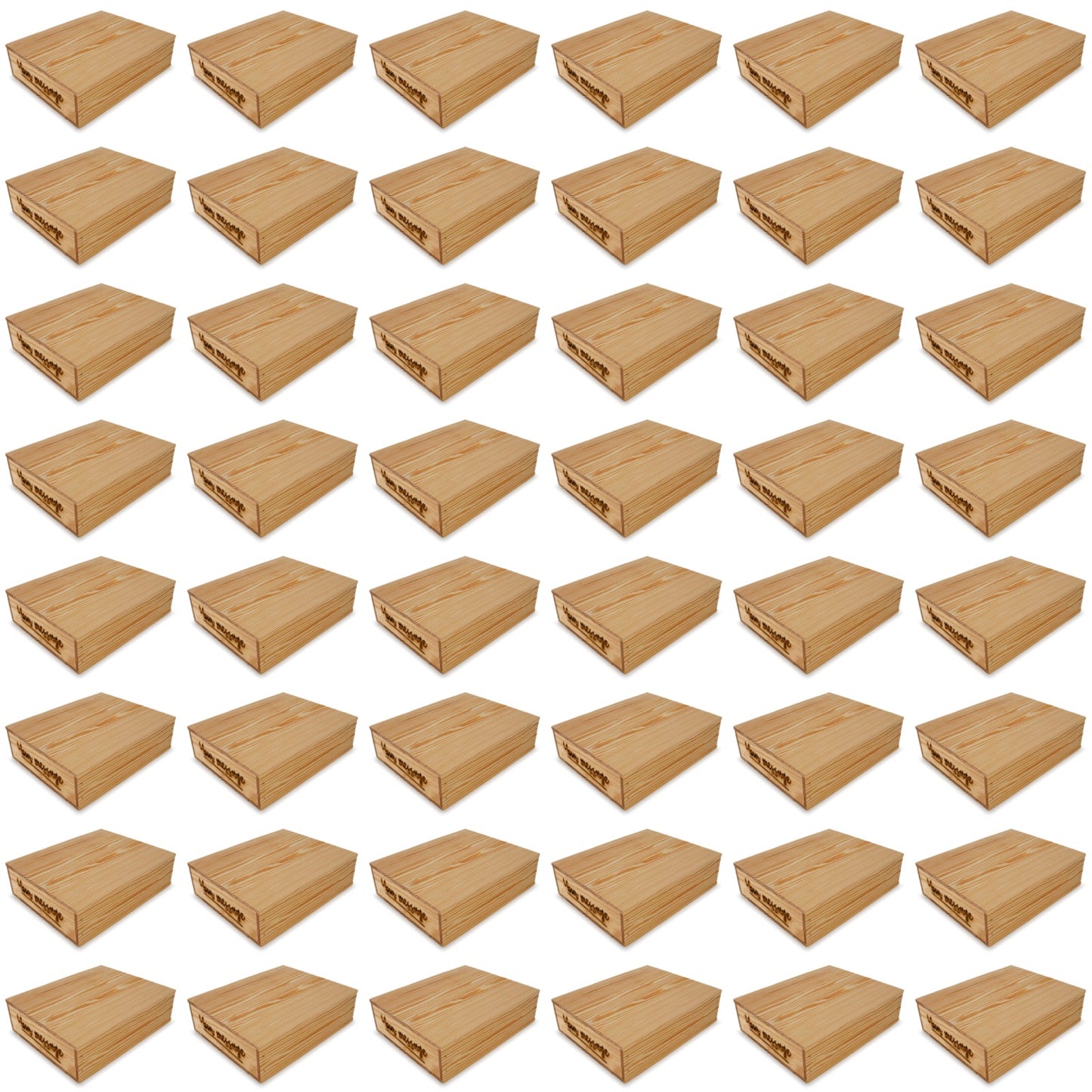 48 Small wooden crates with lid and custom message 14x11.5x3.5