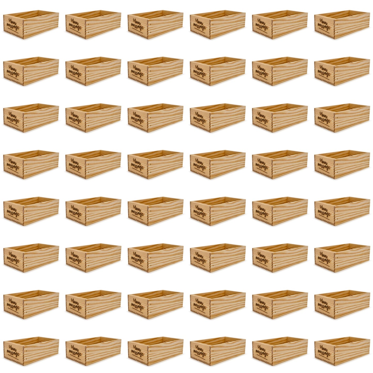 48 Small wooden crates with custom message 11x6.25x3.5