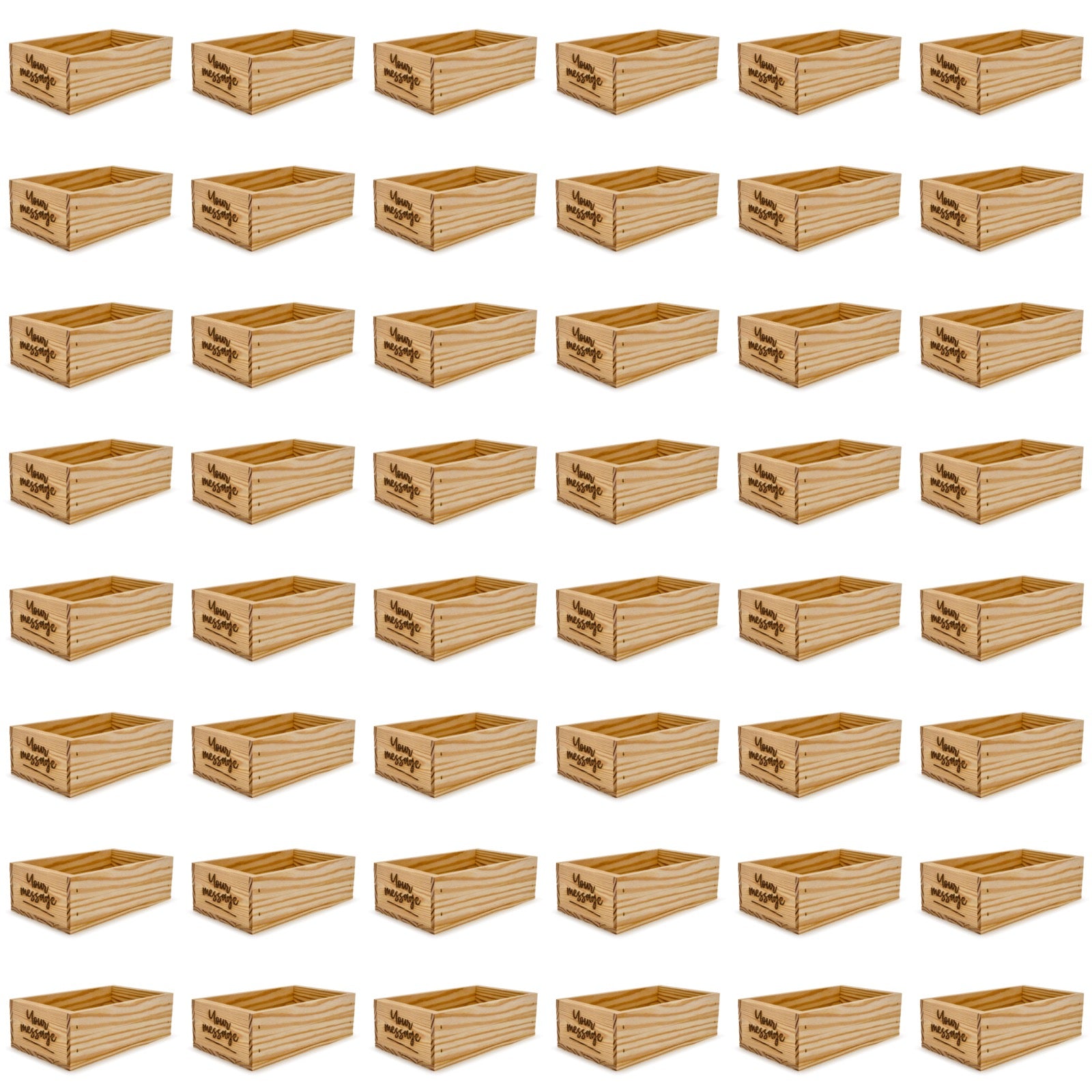 48 Small wooden crates with custom message 11x6.25x3.5