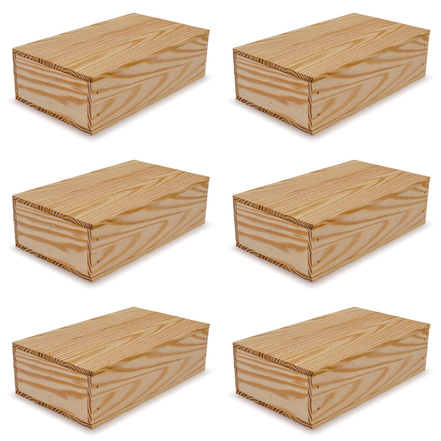 6-2 Bottle wine crates with lid 13x7.5x3.5