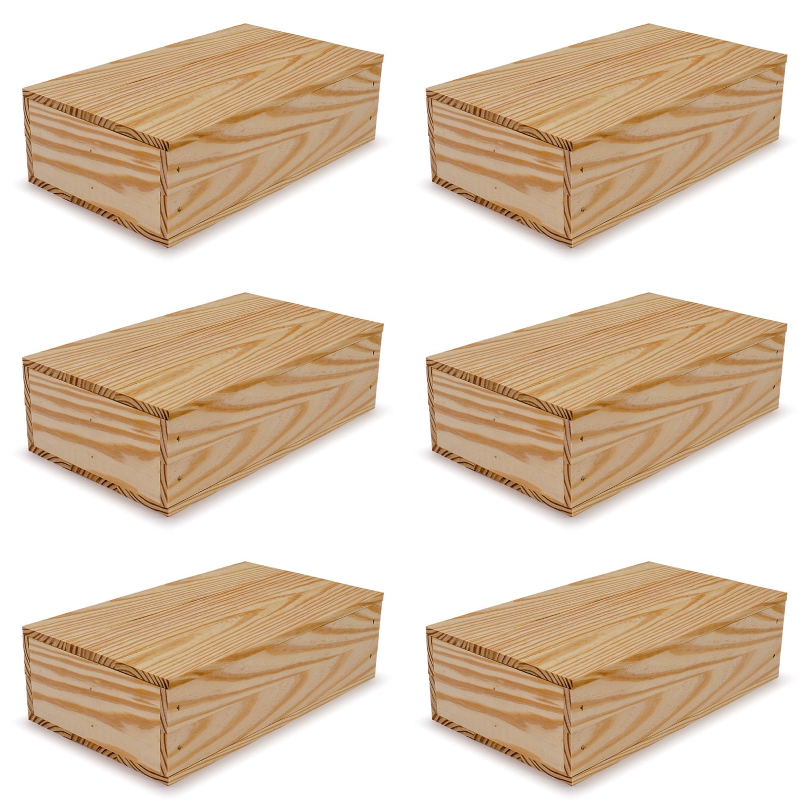6-2 Bottle wine crates with lid 13x7.5x3.5