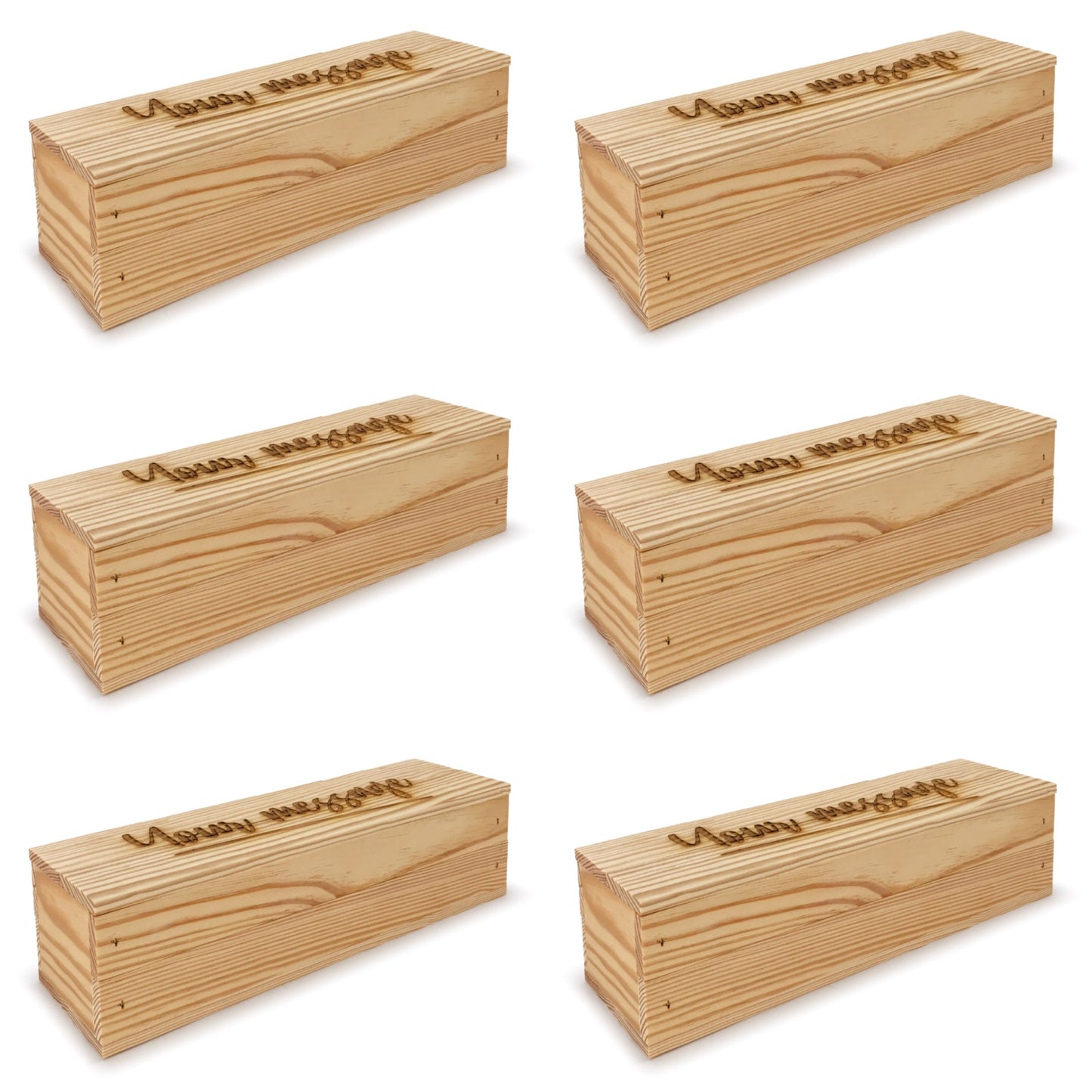 Engraved Wooden Wine Boxes with Lid for 1 Bottle Wholesale Bulk