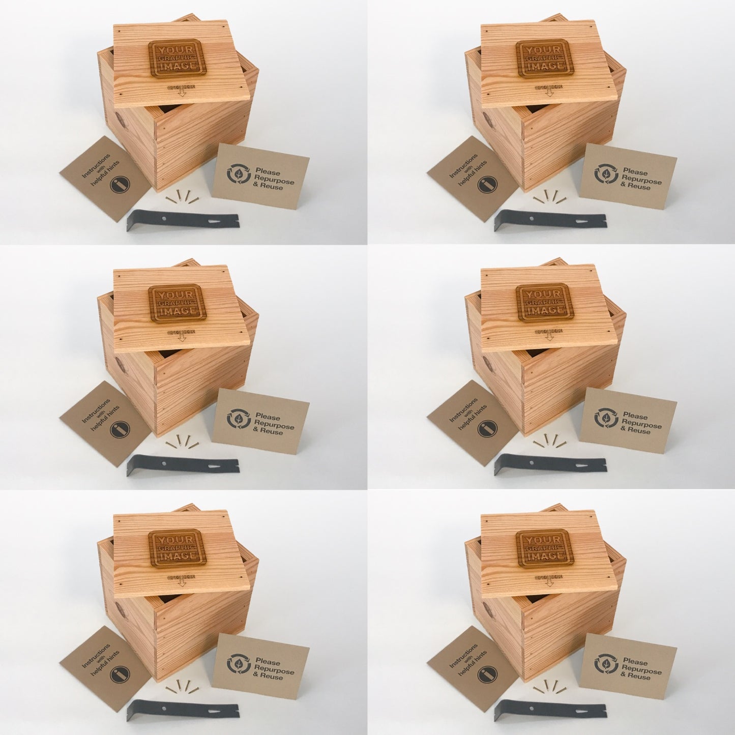 6 Small-sized DIY gift crate kits with your image by Carpenter Core