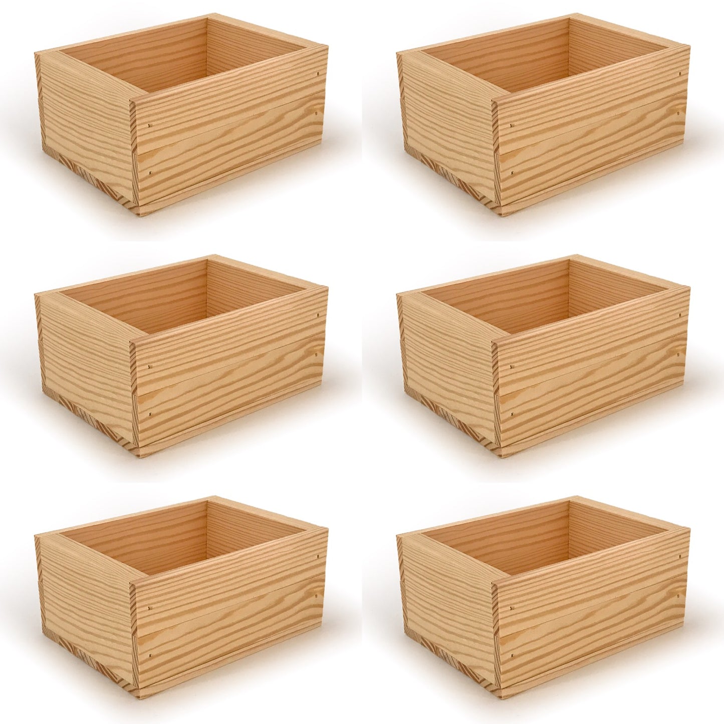 6 Small wooden crate boxes 7x5.5x3.5