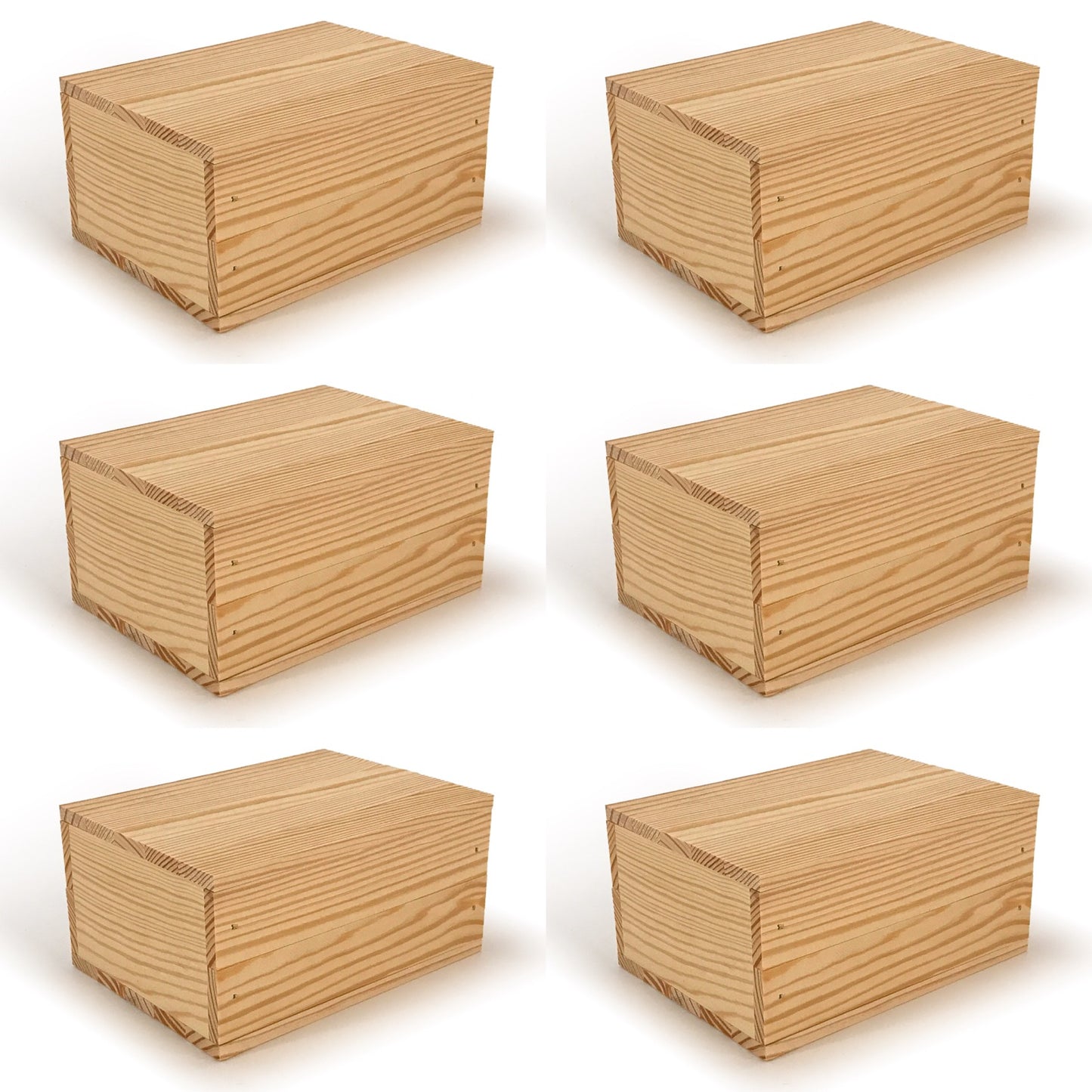 6 Small wooden crate boxes with lid 7x5.5.3.5