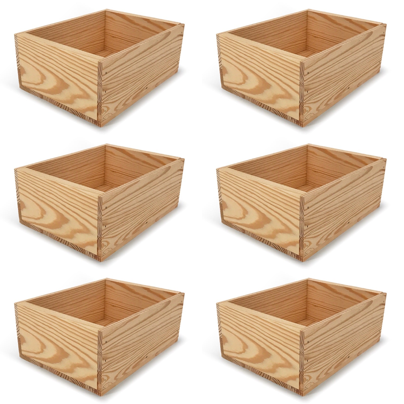 6 Small wooden crates 10x8x4.25