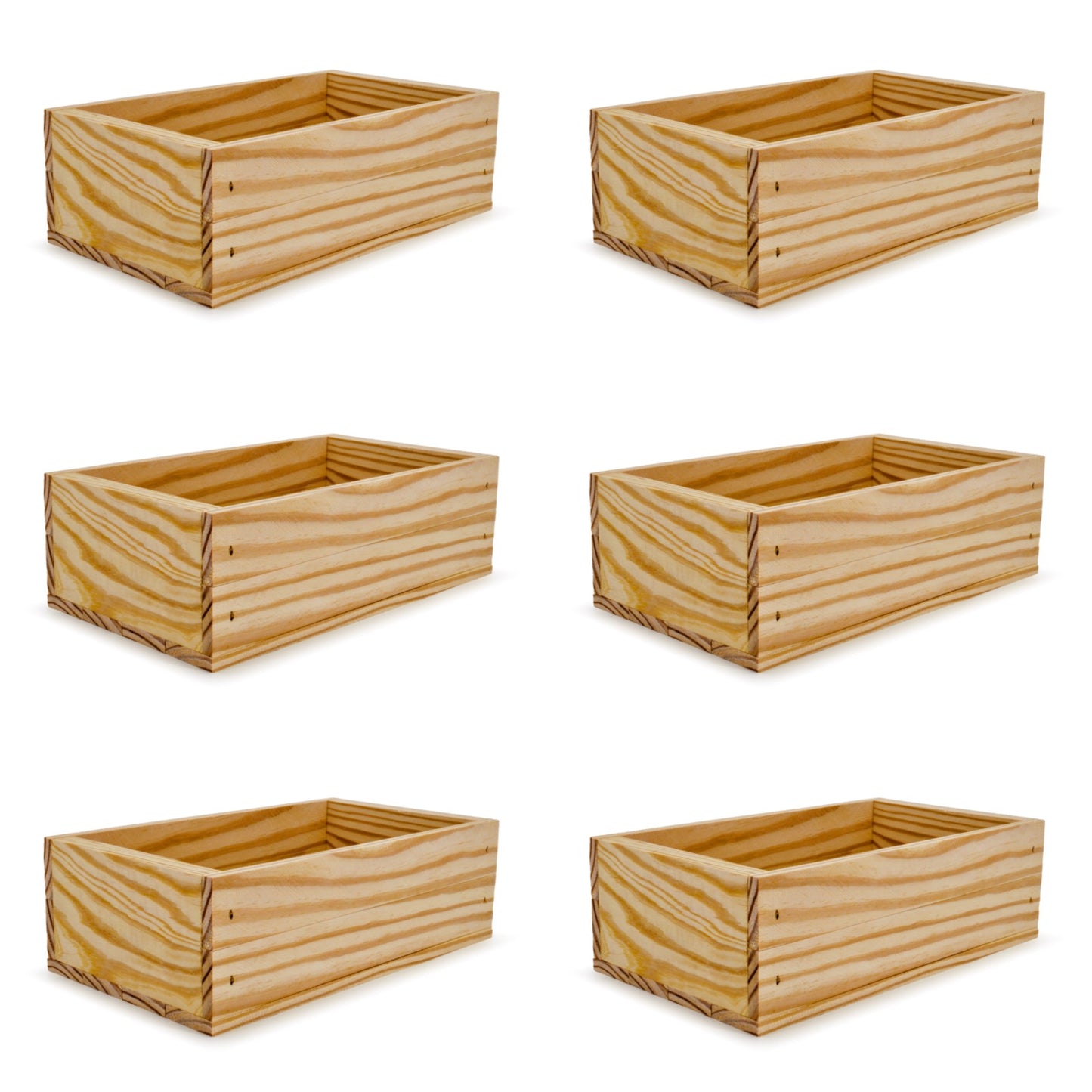 6 Small wooden crates 11x6.25x3.5