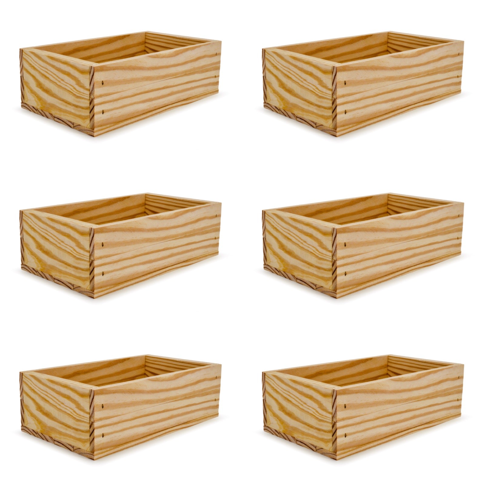 6 Small wooden crates 11x6.25x3.5