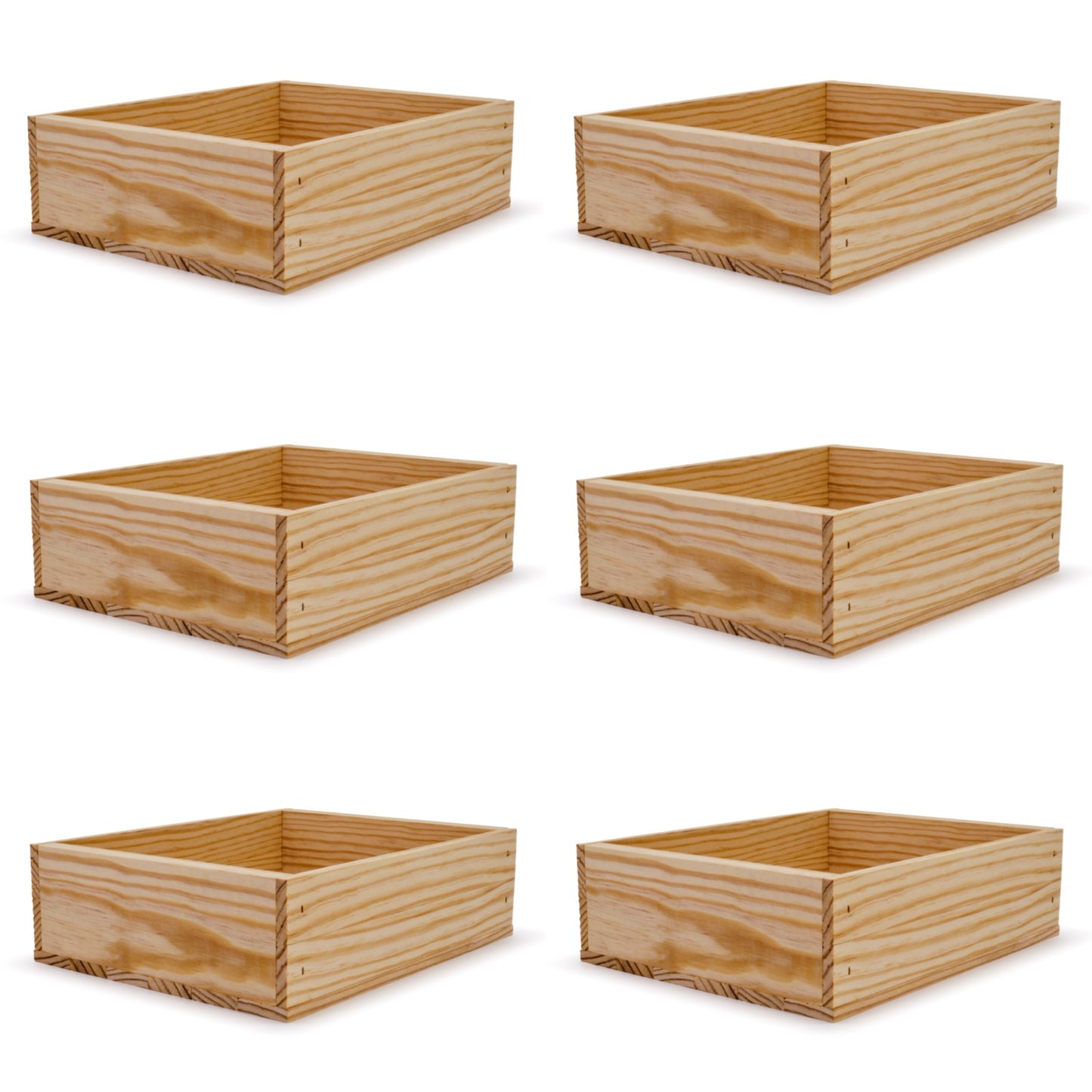 6 Small wooden crates 12x9.75x3.5