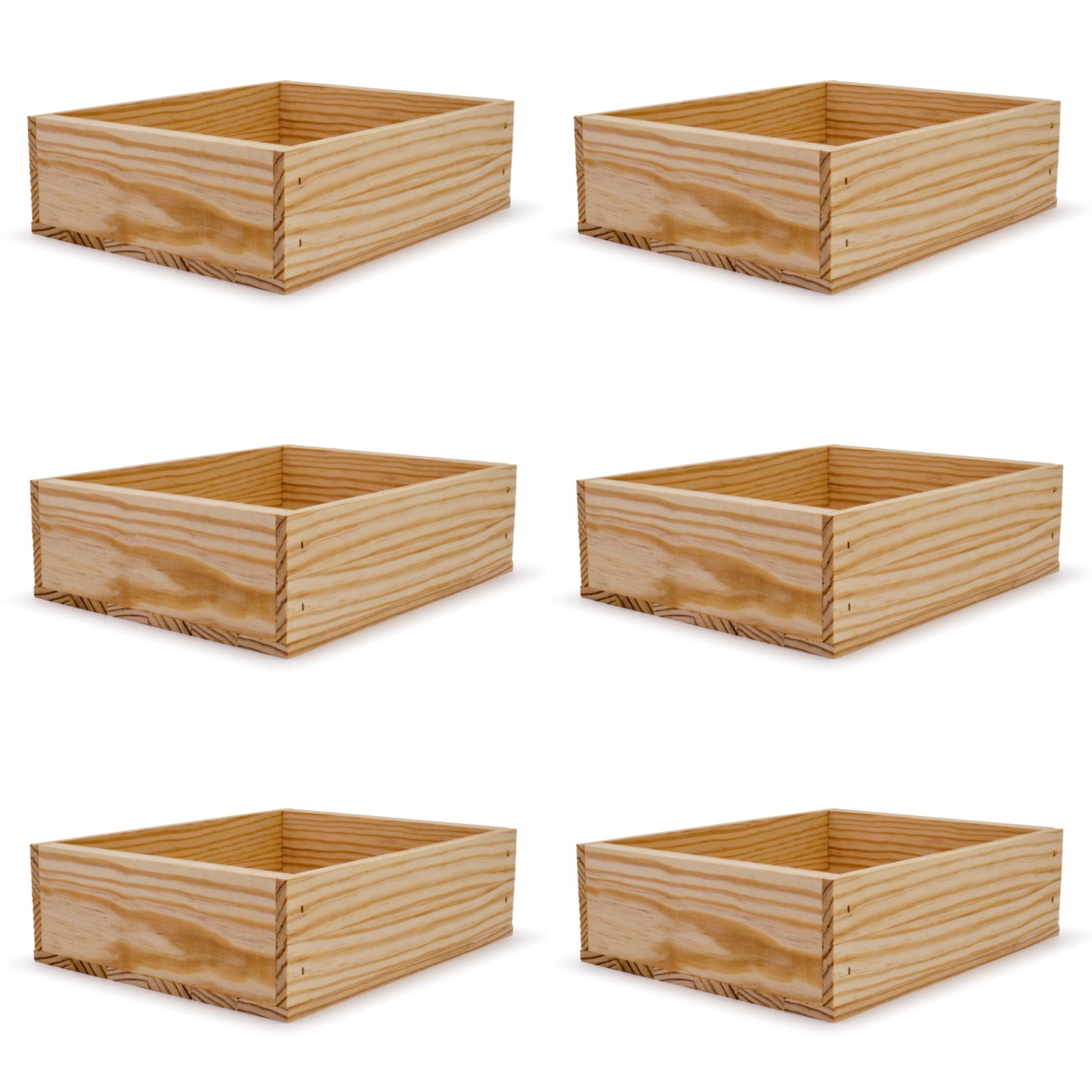 6 Small wooden crates 12x9.75x3.5