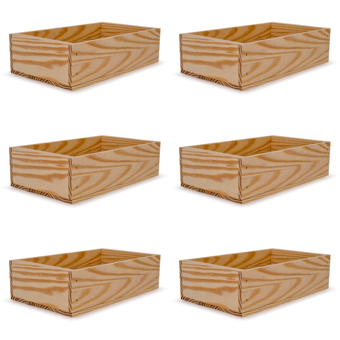 6 Small wooden crates 13x7.5x3.5