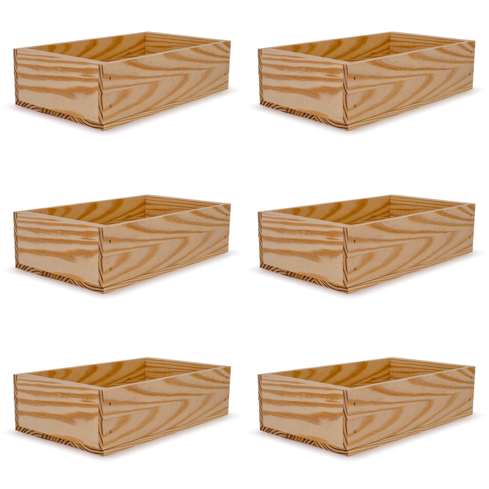 6 Small wooden crates 13x7.5x3.5