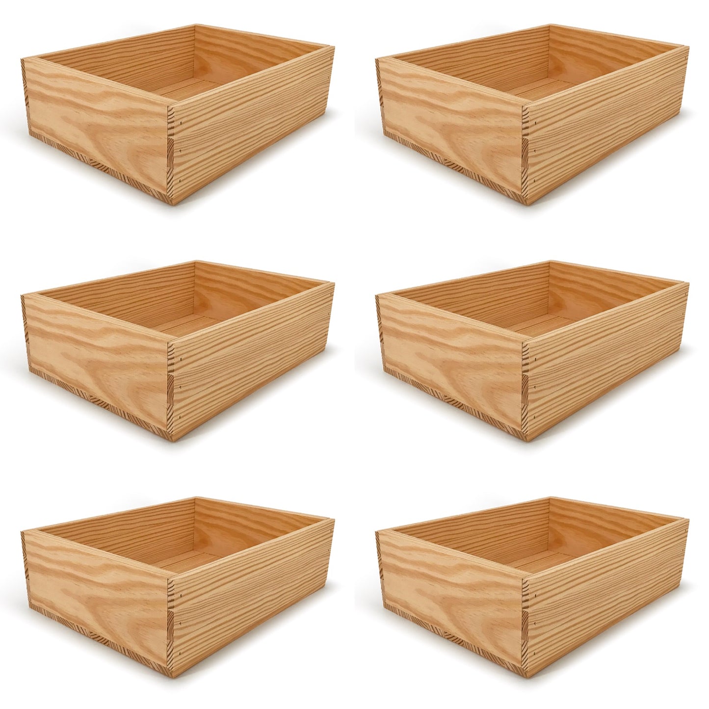 6 Small wooden crates 14x10x4.25