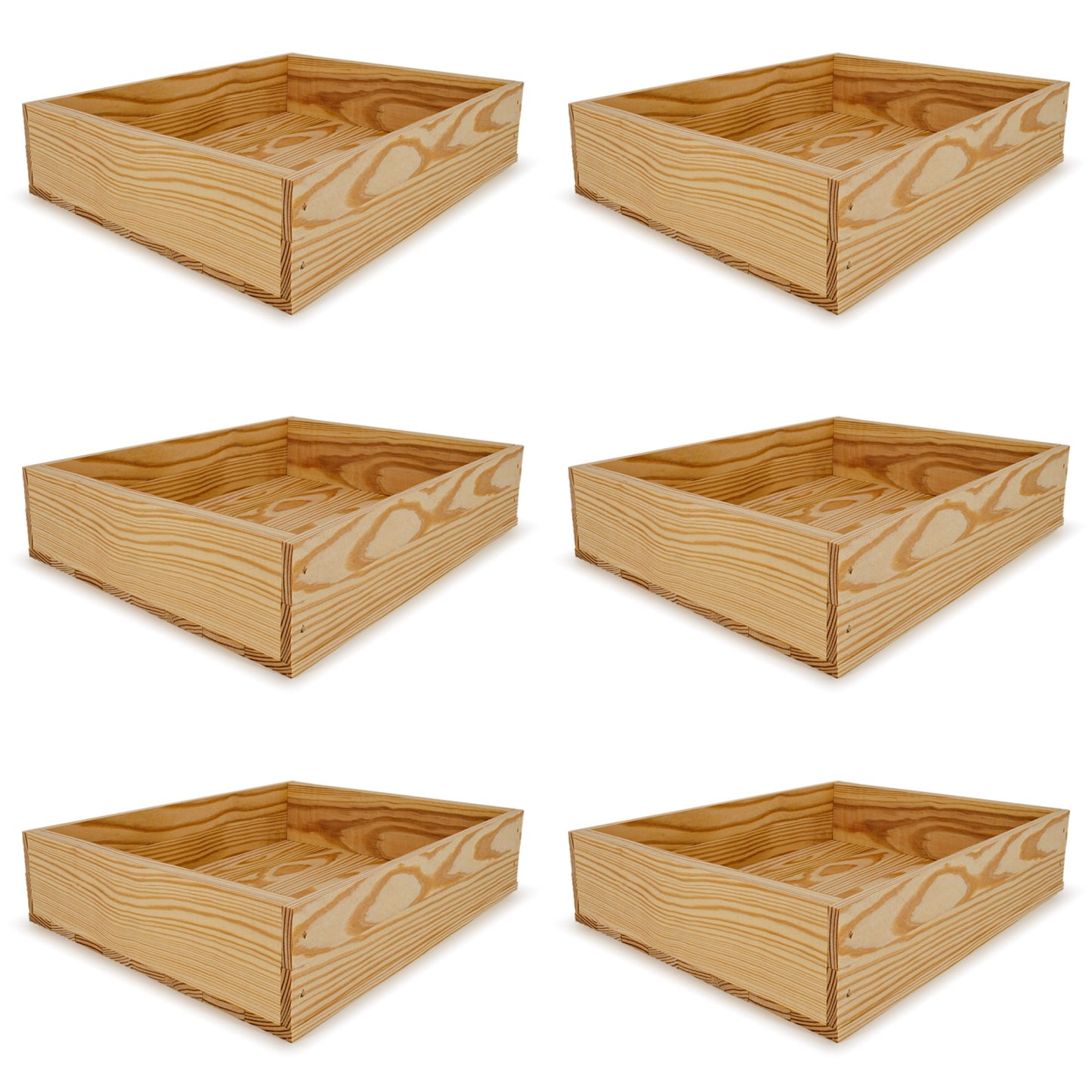 6 Small wooden crates 16x13.25x3.5