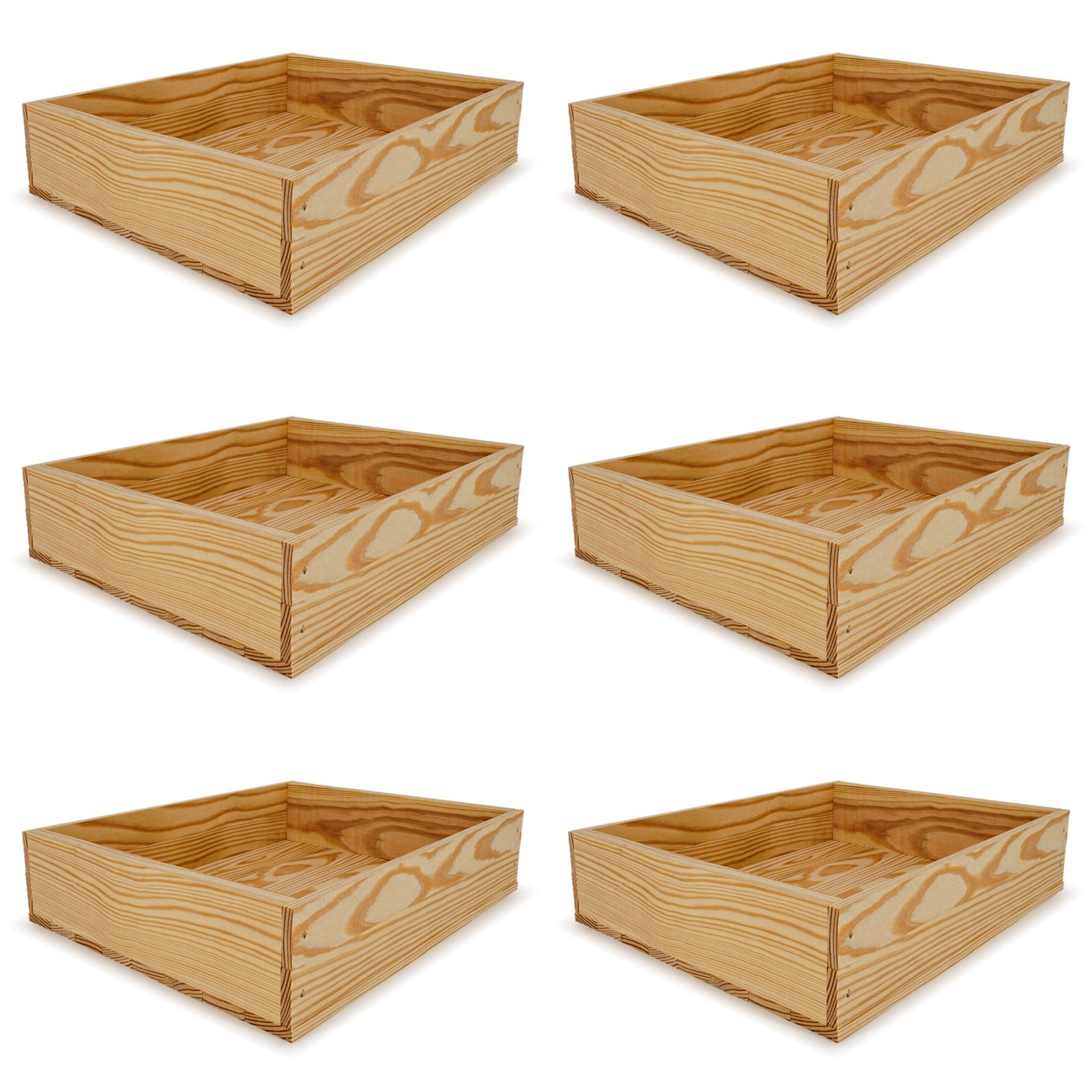 6 Small wooden crates 16x13.25x3.5