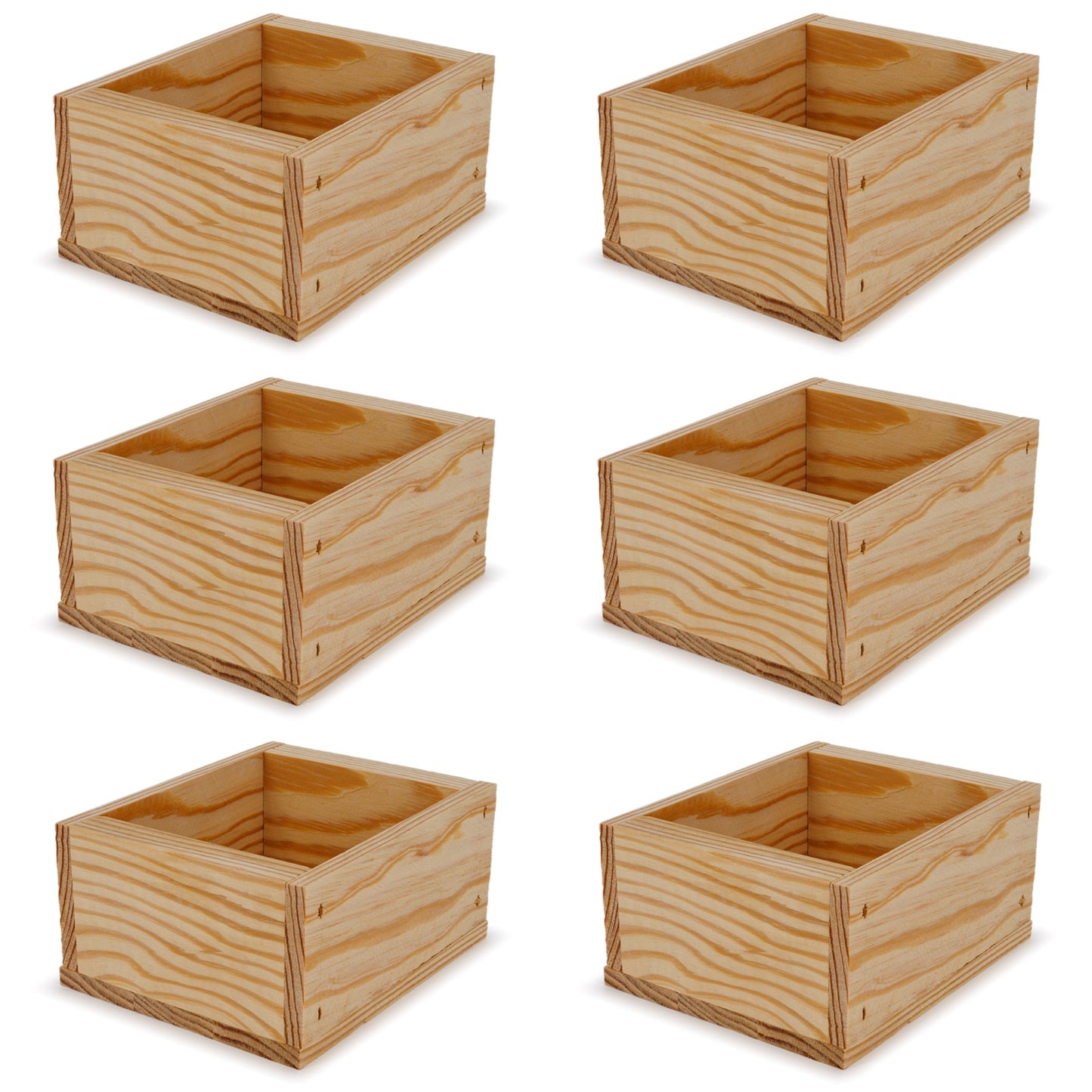 6 Small wooden crates 5x4.5x2.75