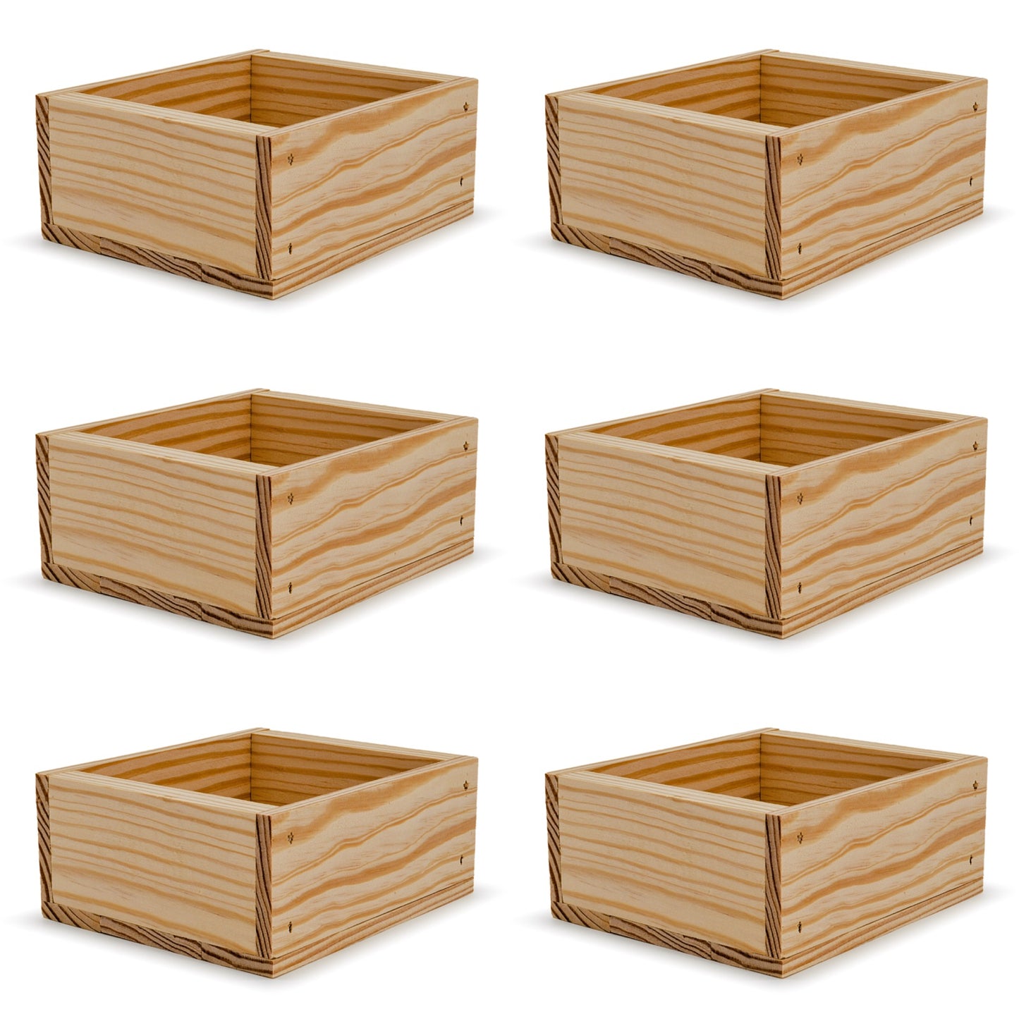 6 Small wooden crates 6x5.5x2.75