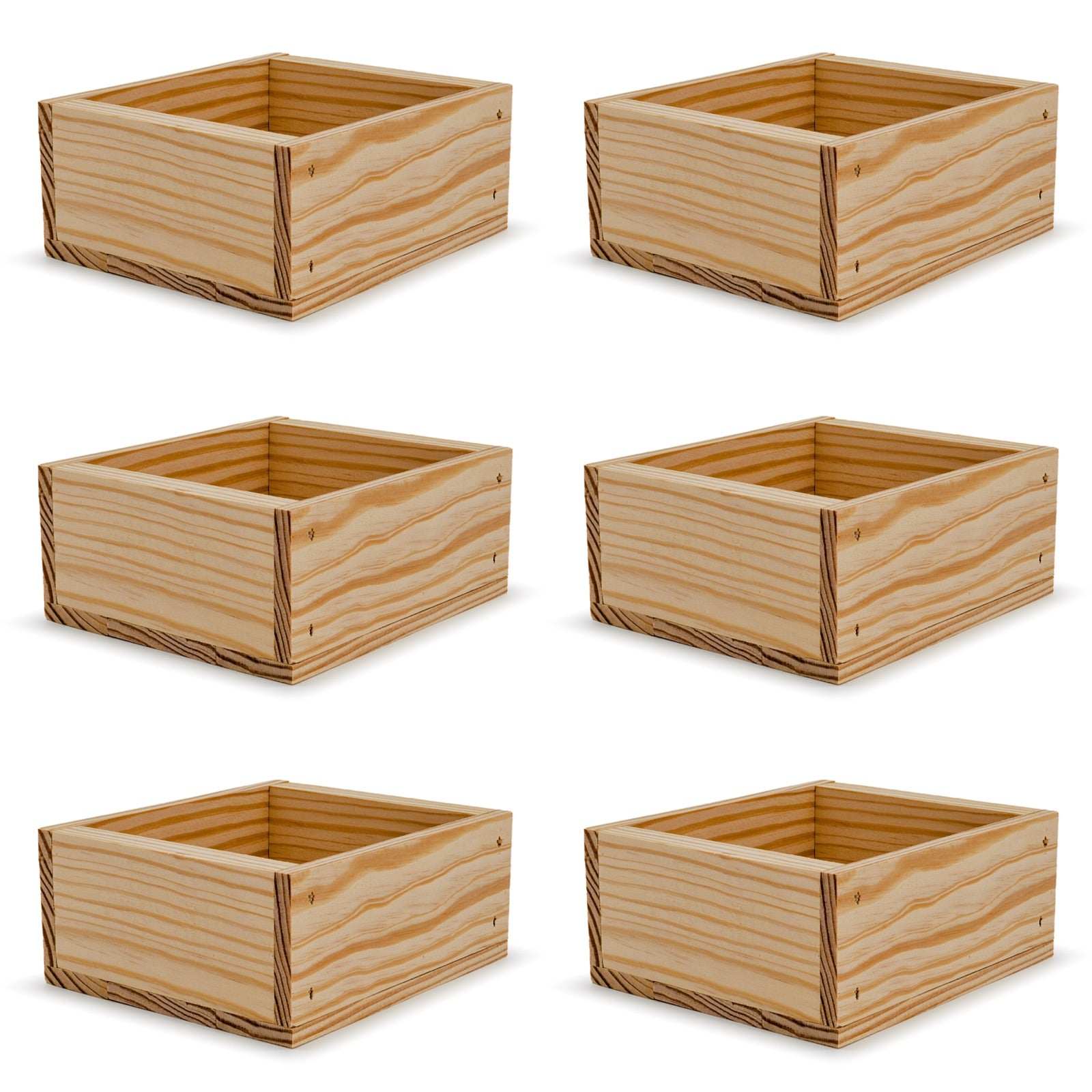 6 Small wooden crates 6x5.5x2.75