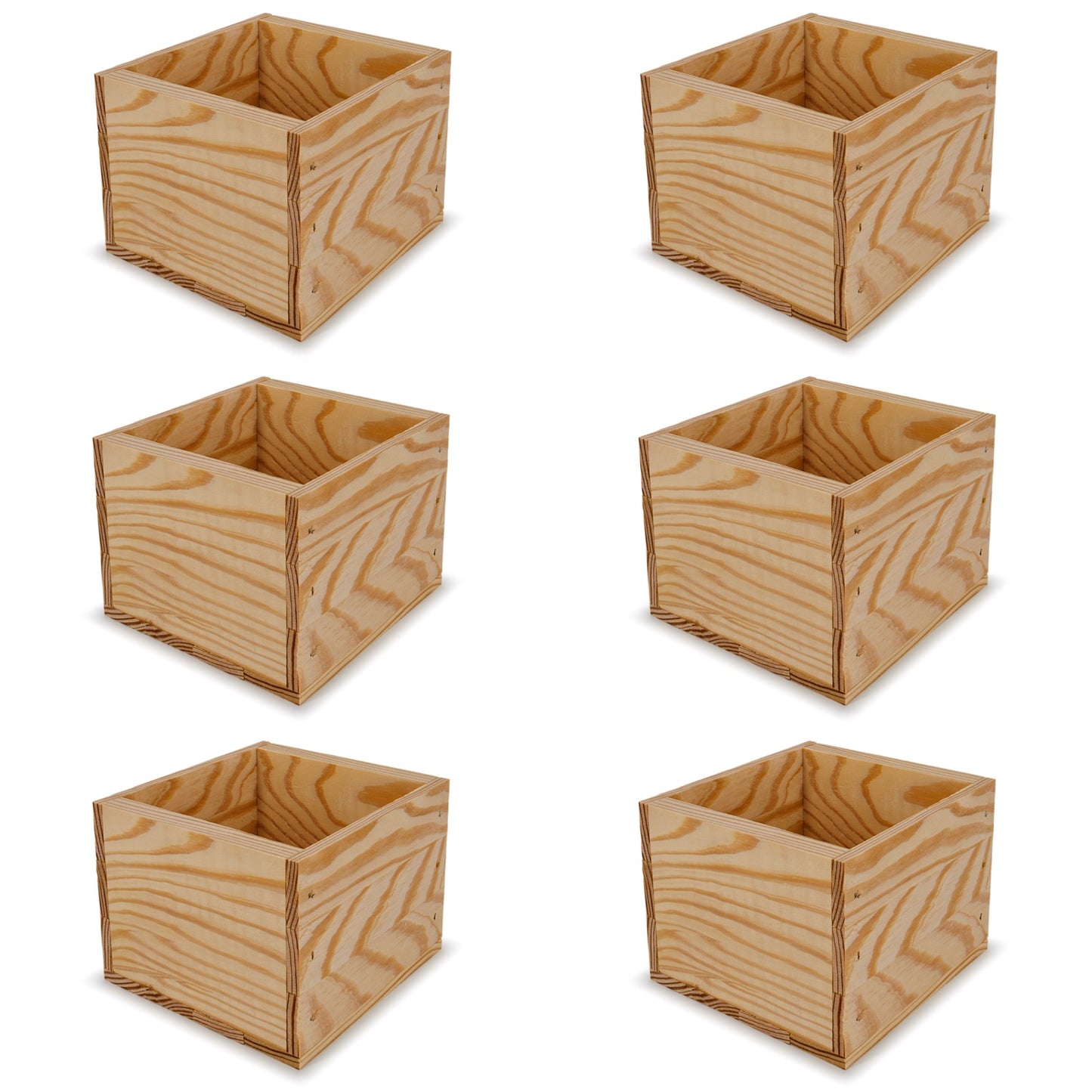 6 Small wooden crates 6x6.25x5.25
