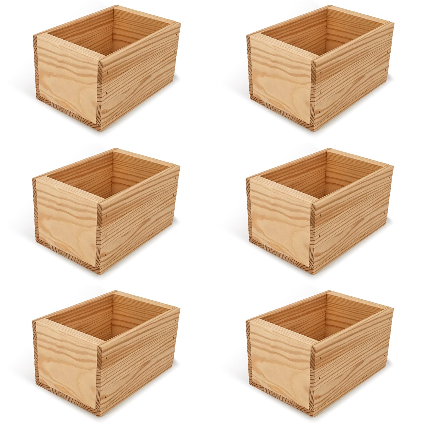 6 Small wooden crates 7x5x4.25