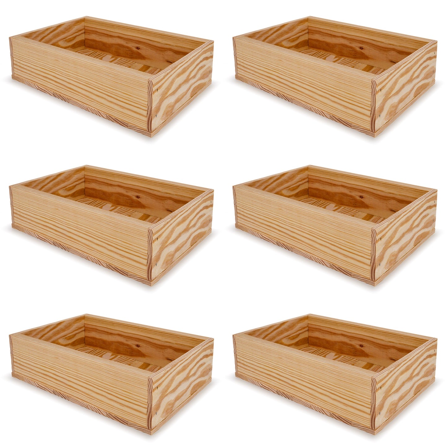 6 Small wooden crates 8x13.25x3.5