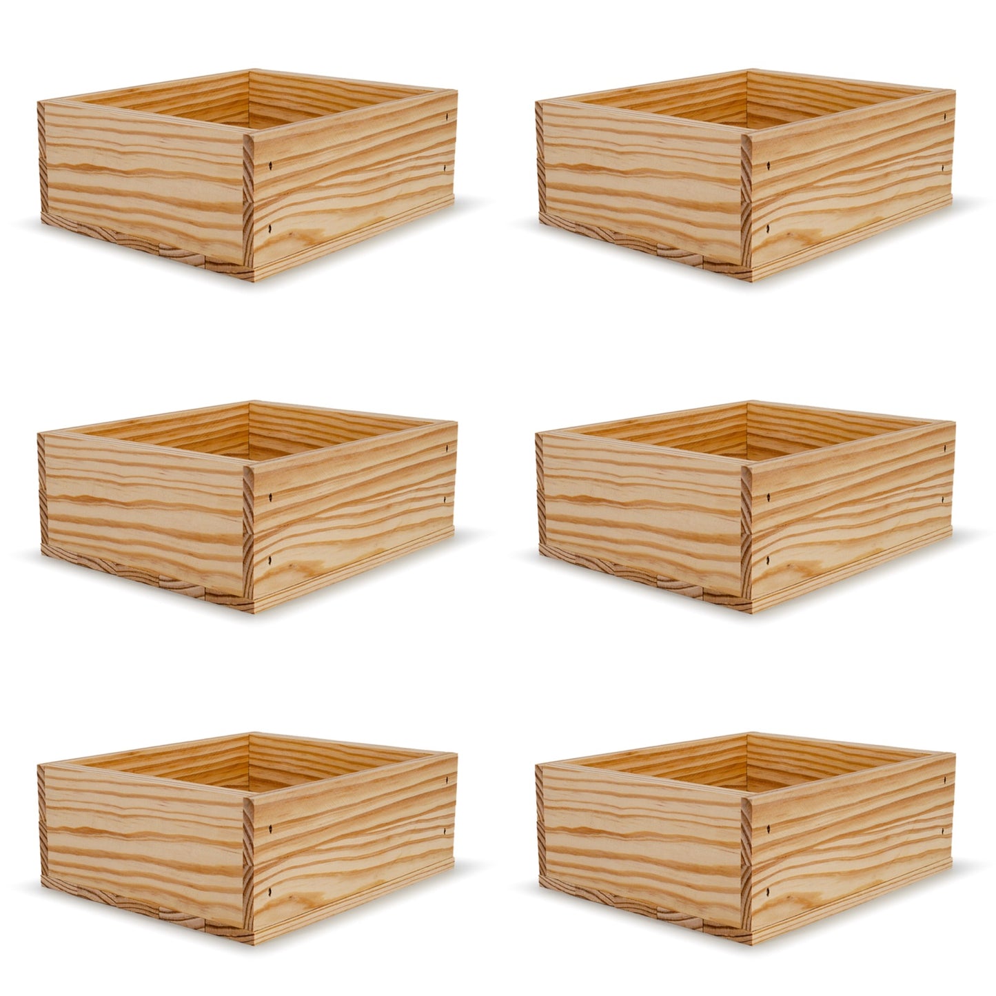 6 Small wooden crates 9x8x3.5