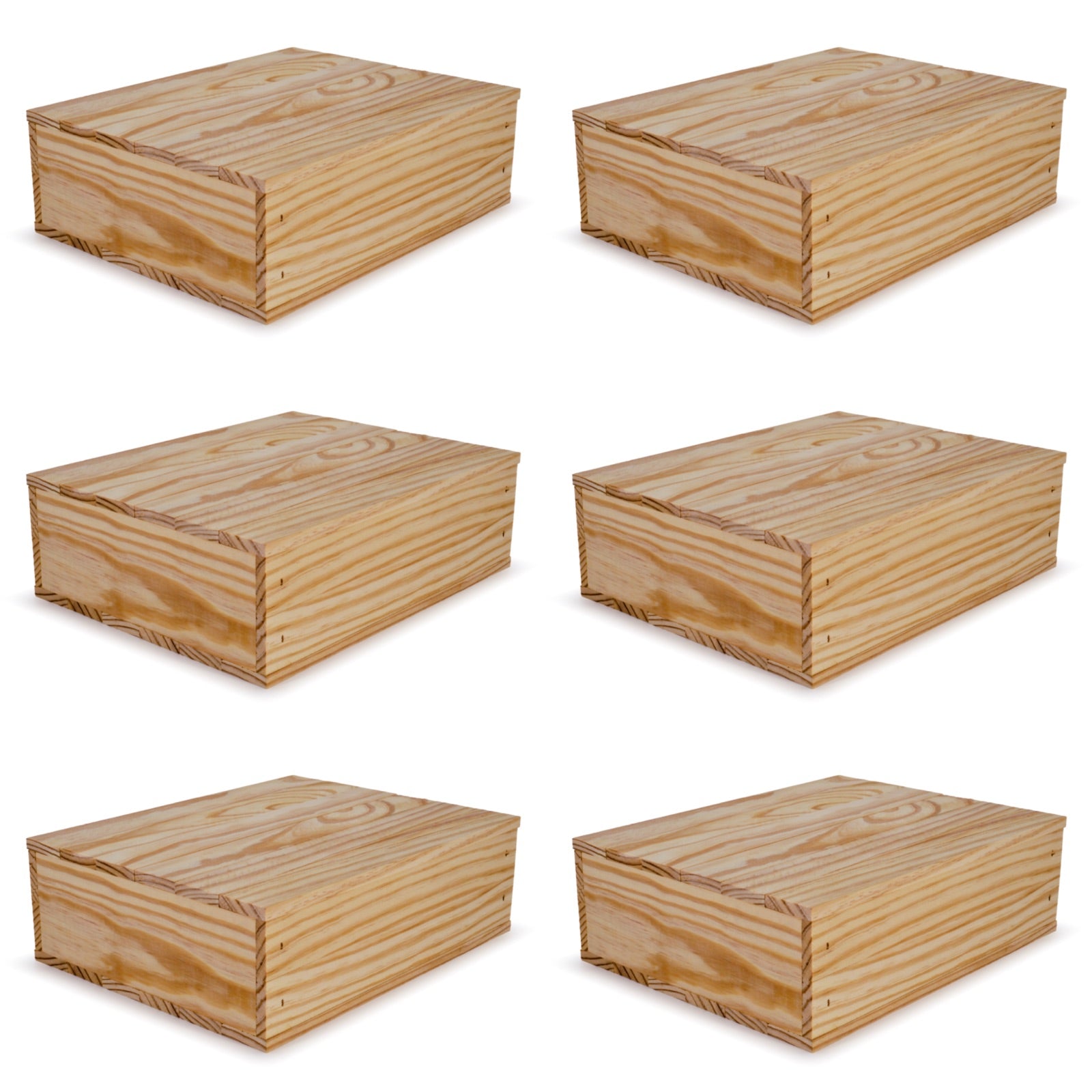 6 Small wooden crates with lid 12x9.75x3.5