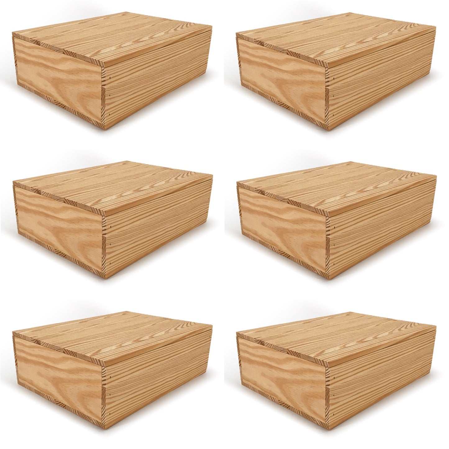 6 Small wooden crates with lid 14x10x4.25