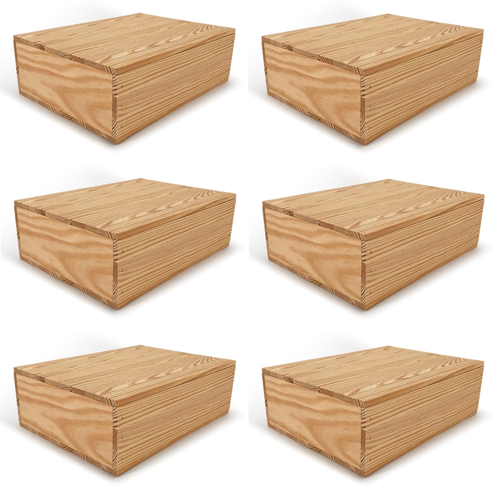 6 Small wooden crates with lid 14x10x4.25
