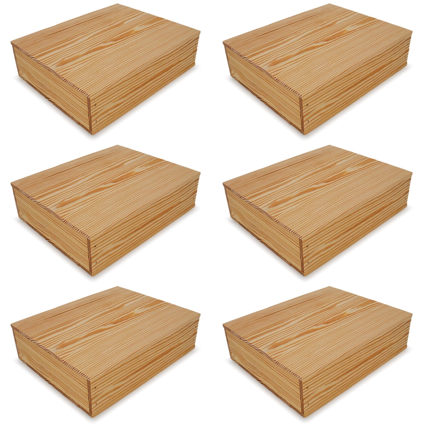 6 Small wooden crates with lid 14x11.5x3.5