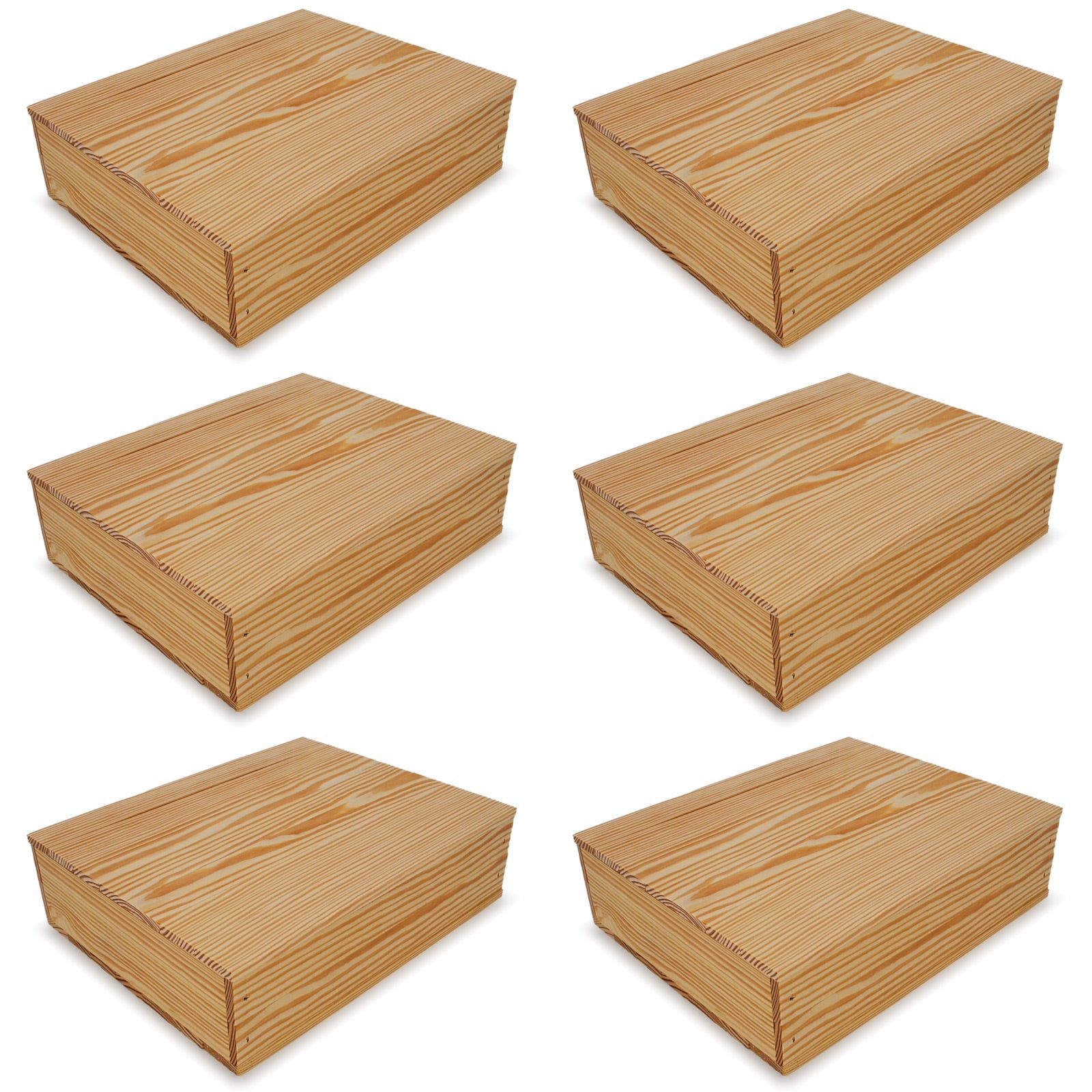 6 Small wooden crates with lid 14x11.5x3.5
