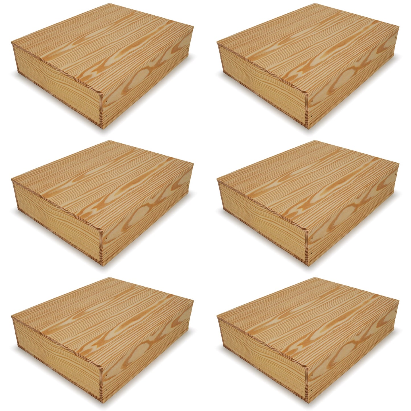 6 Small wooden crates with lid 16x13.25x3.5