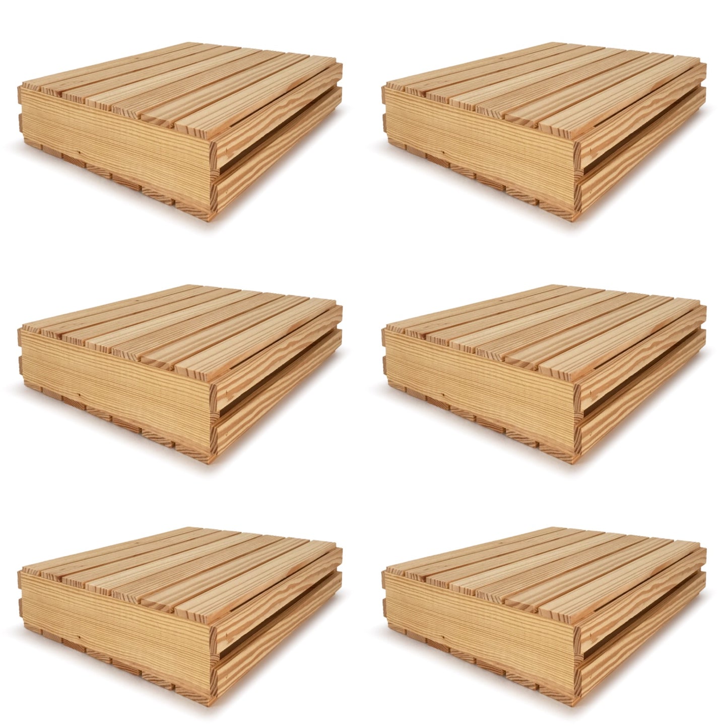 6 Small wooden crates with lid 16x14x3.5