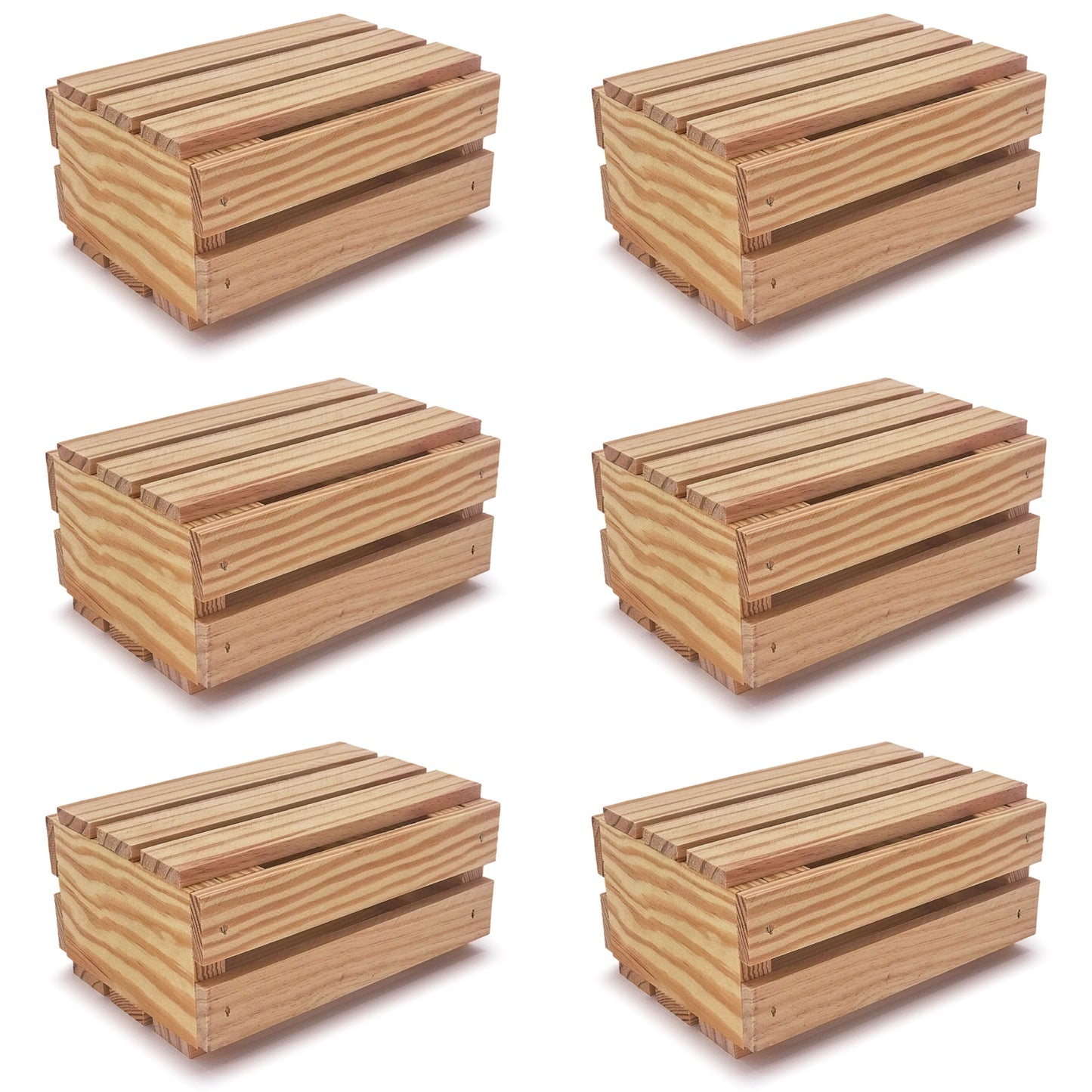 6 Small wooden crates with lid 7.125x5.5x3.5