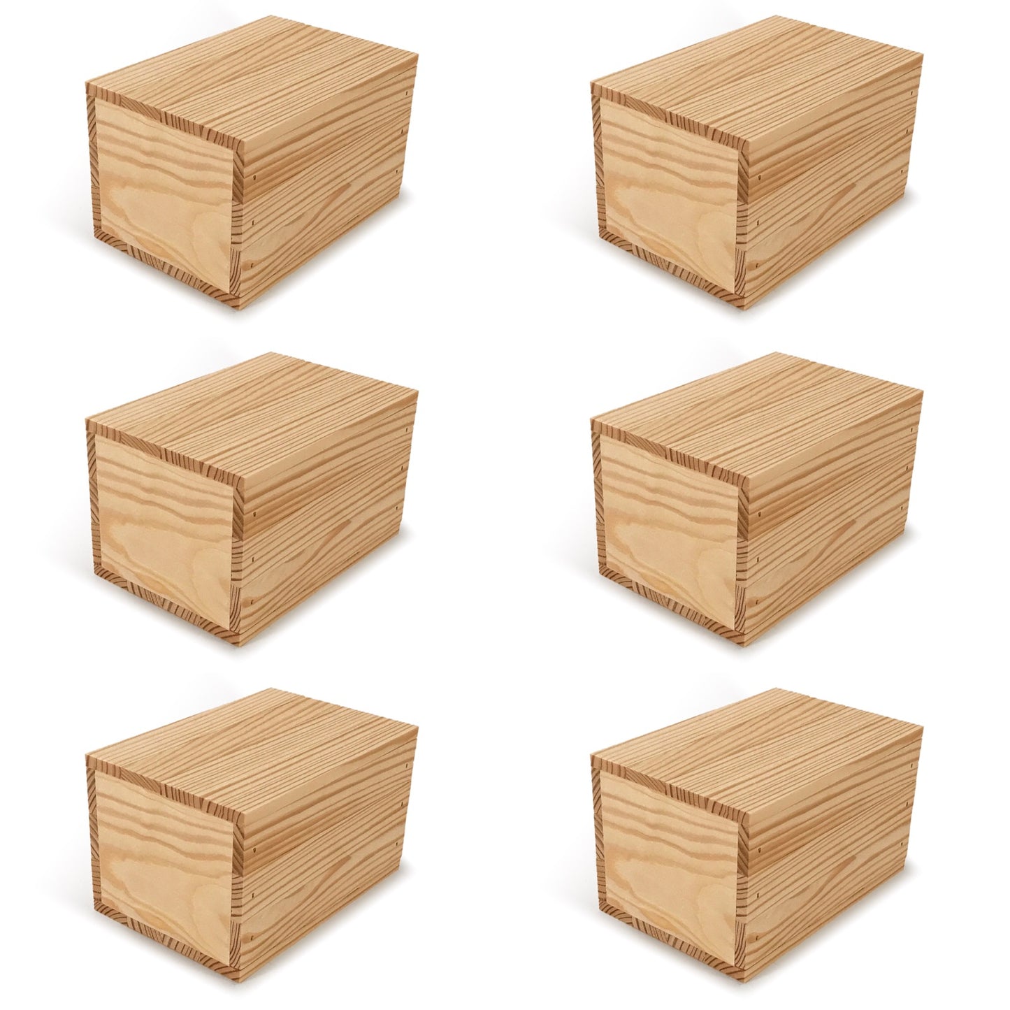 6 Small wooden crates with lid 7x5x4.25