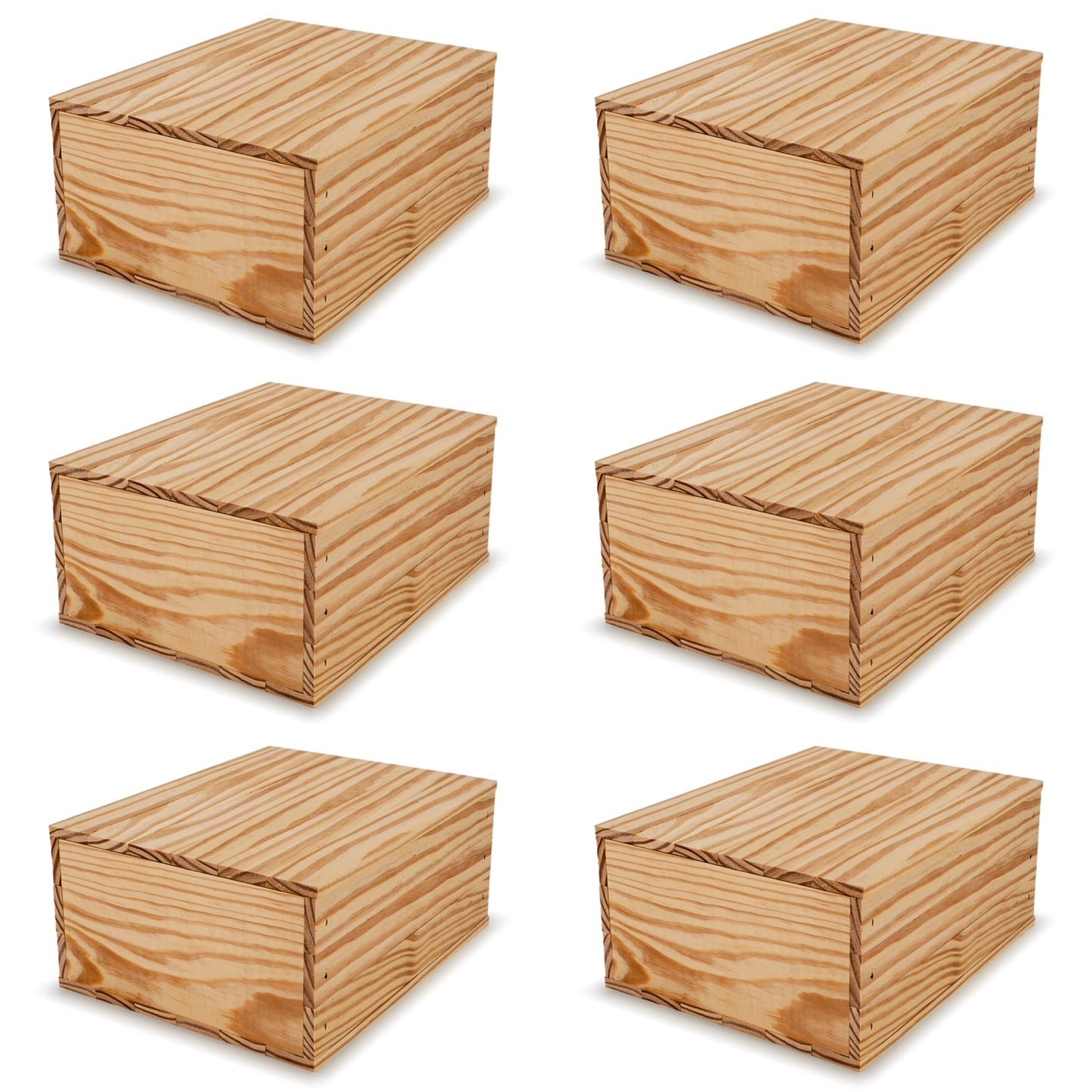 6 Small wooden crates with lid 9x8x3.5