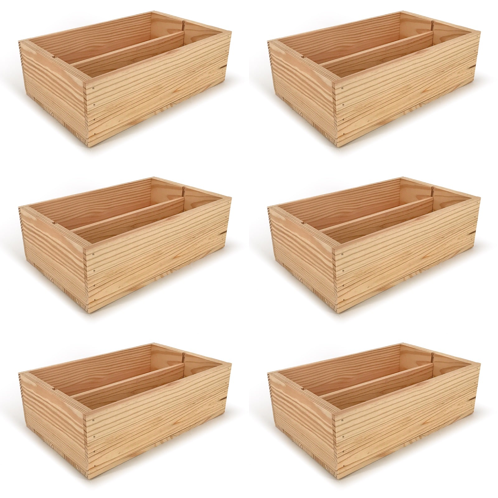 6 Two Bottle Wine Crate Boxes 14x9x4.5