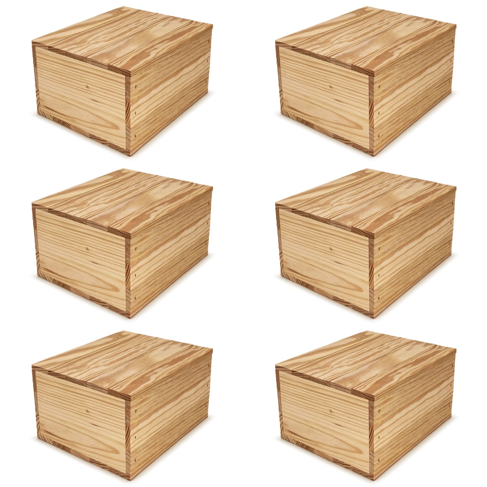 6 Small wooden crates with lid 9x8x5.25