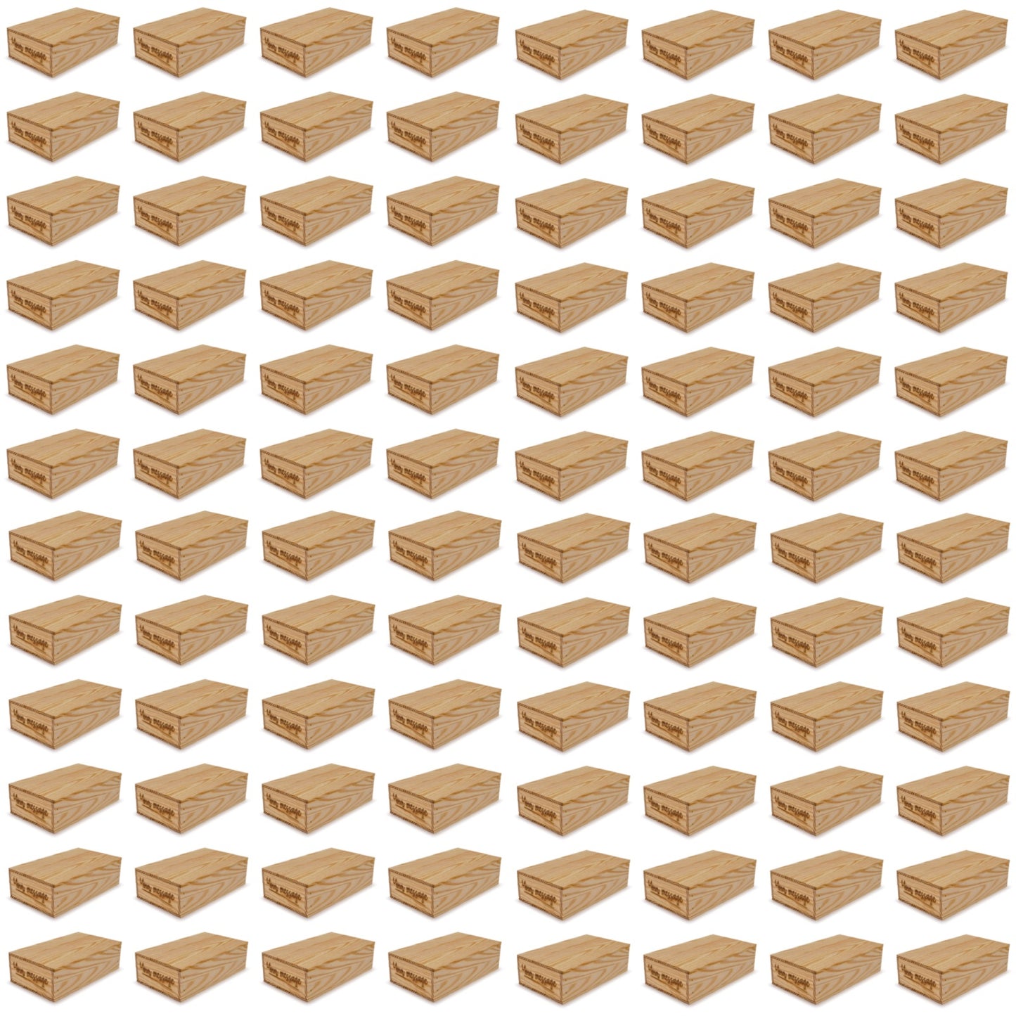 96-2 Bottle wine crates with lid and custom message 13x7.5x3.5