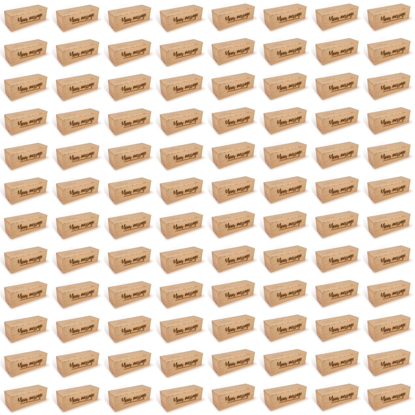 96 Single Bottle Wine Crate Box with Lid and Custom Message 14x4.5x4.5