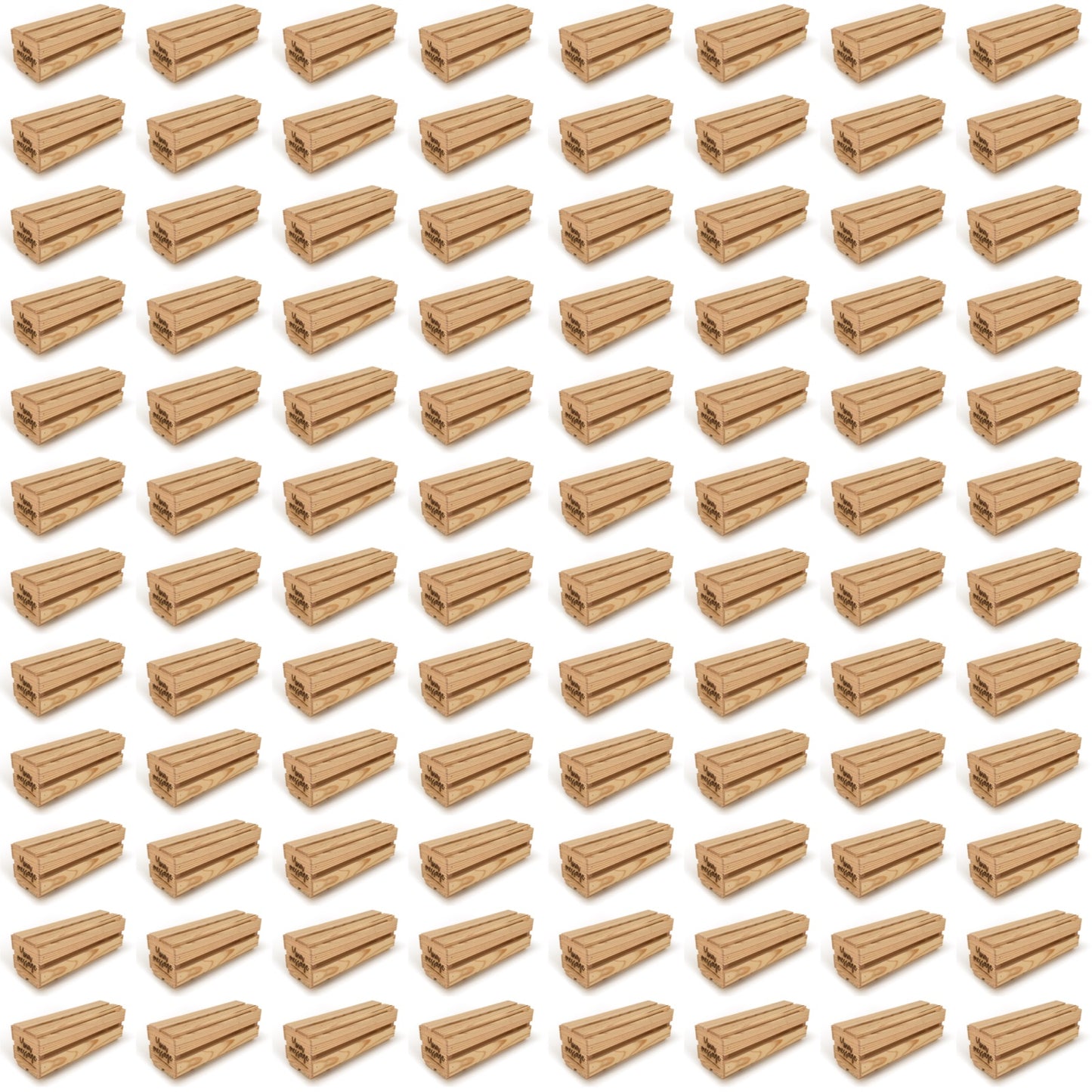 96 Single Bottle Wine Crate with Lid and Custom Message 14x4.5x4.5