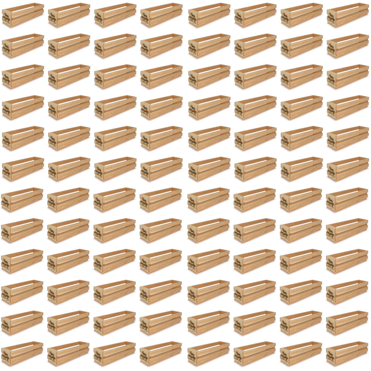 96 Single bottle wine crates with custom message 13x3.5x3.5