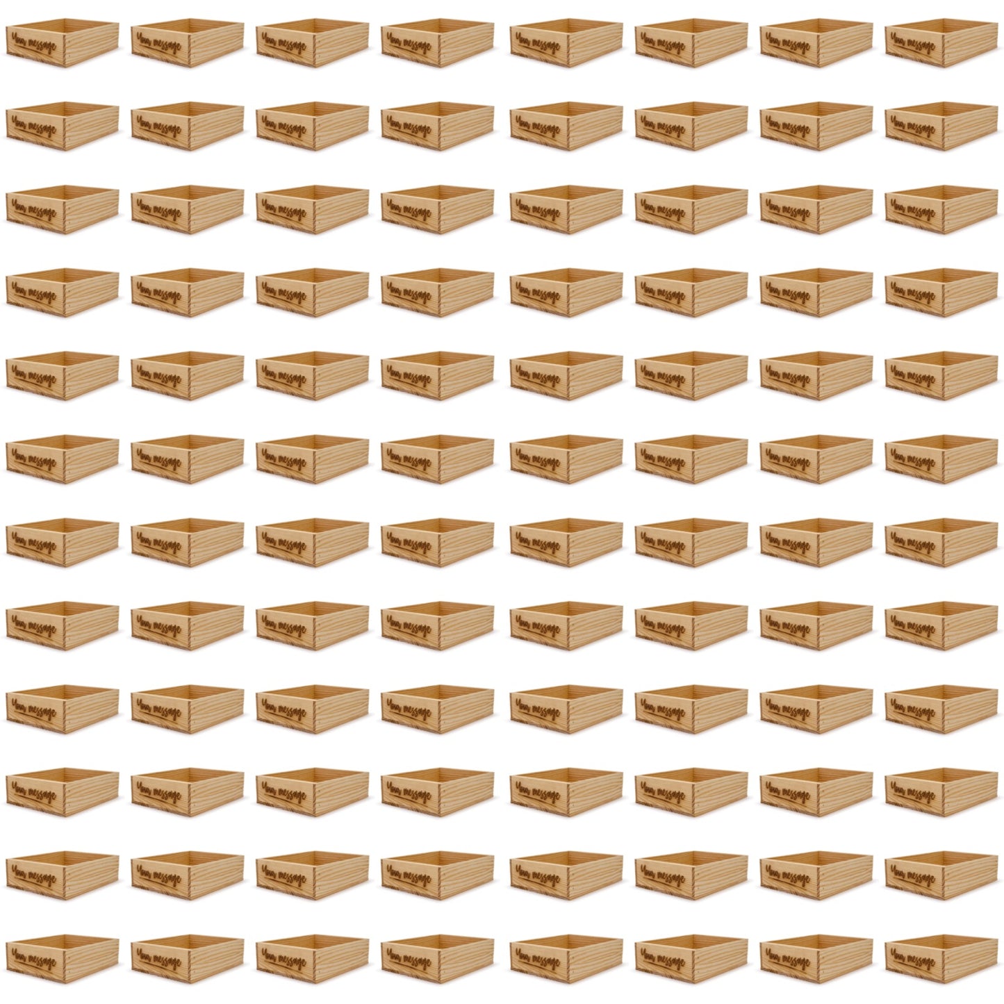 96 Small wooden crates with custom message 12x9.75x3.5