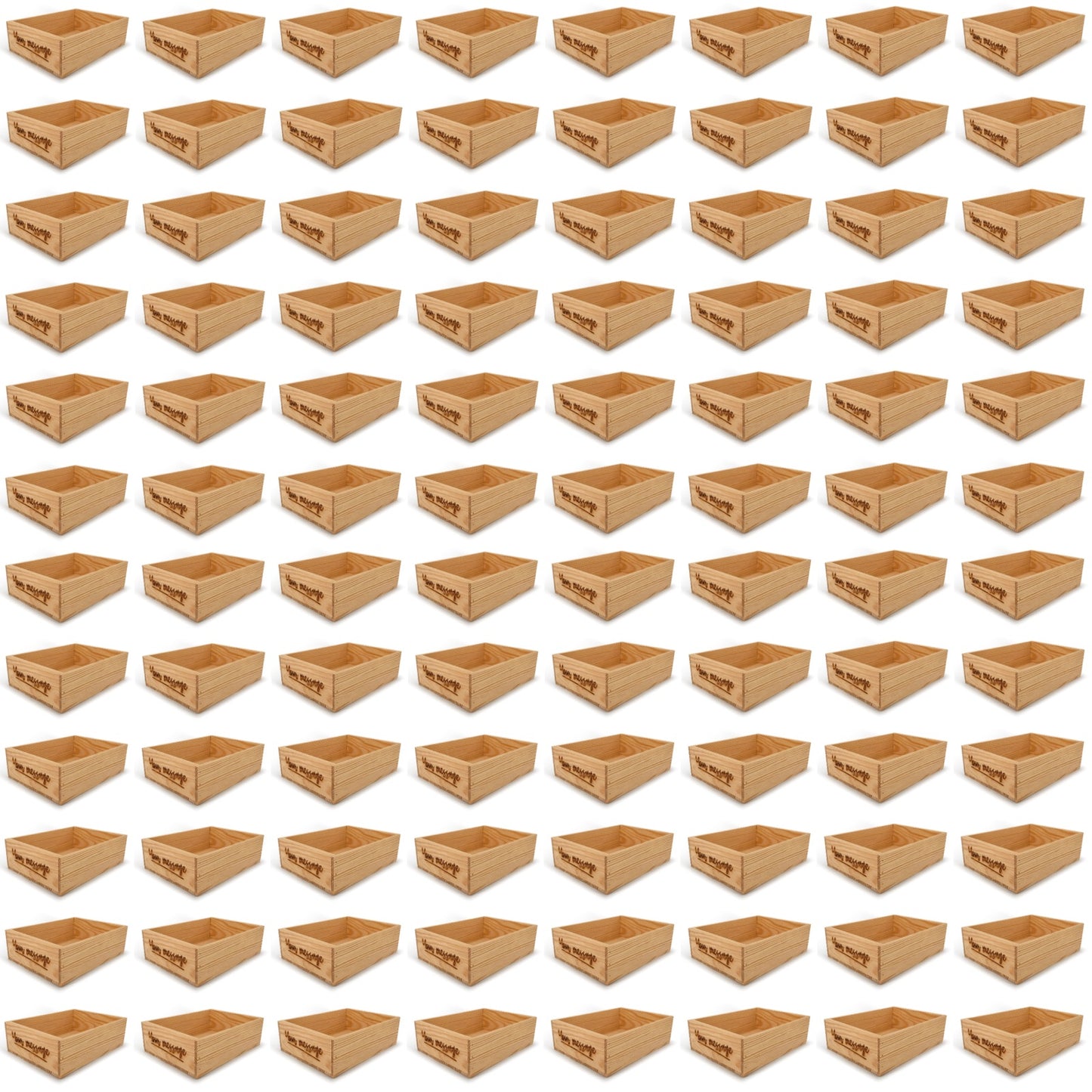 96 Small wooden crates with custom message 14x10x4.25