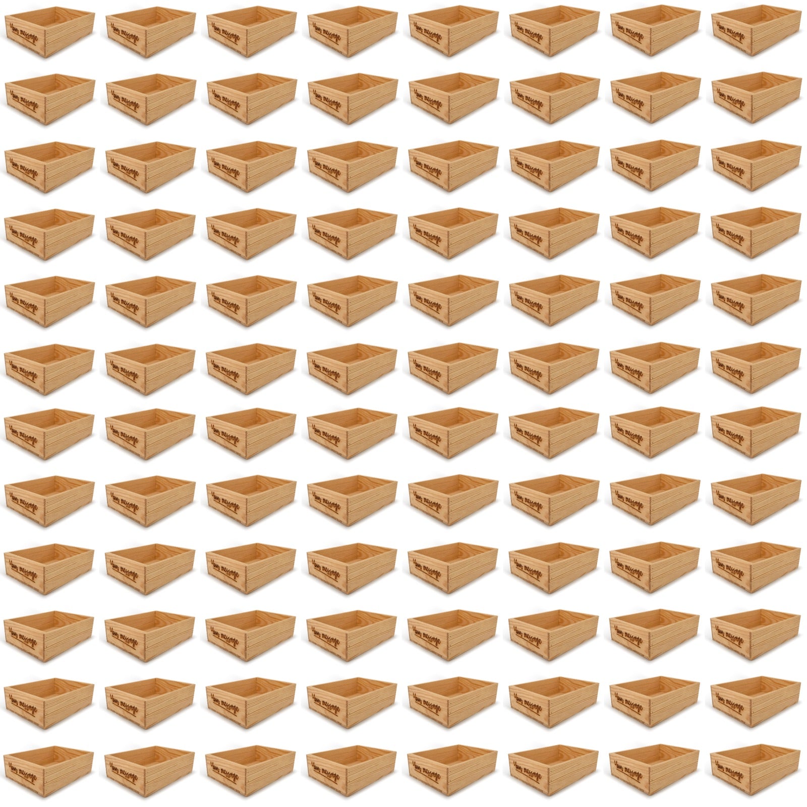 96 Small wooden crates with custom message 14x10x4.25