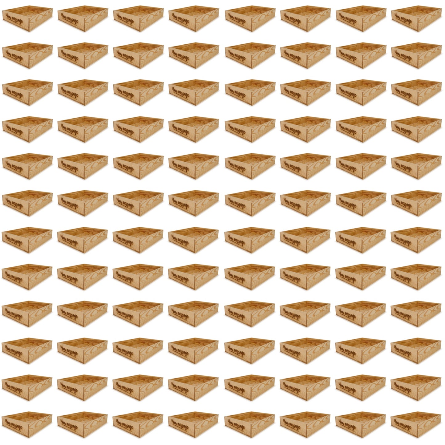 96 Small wooden crates with custom message 16x13.25x3.5