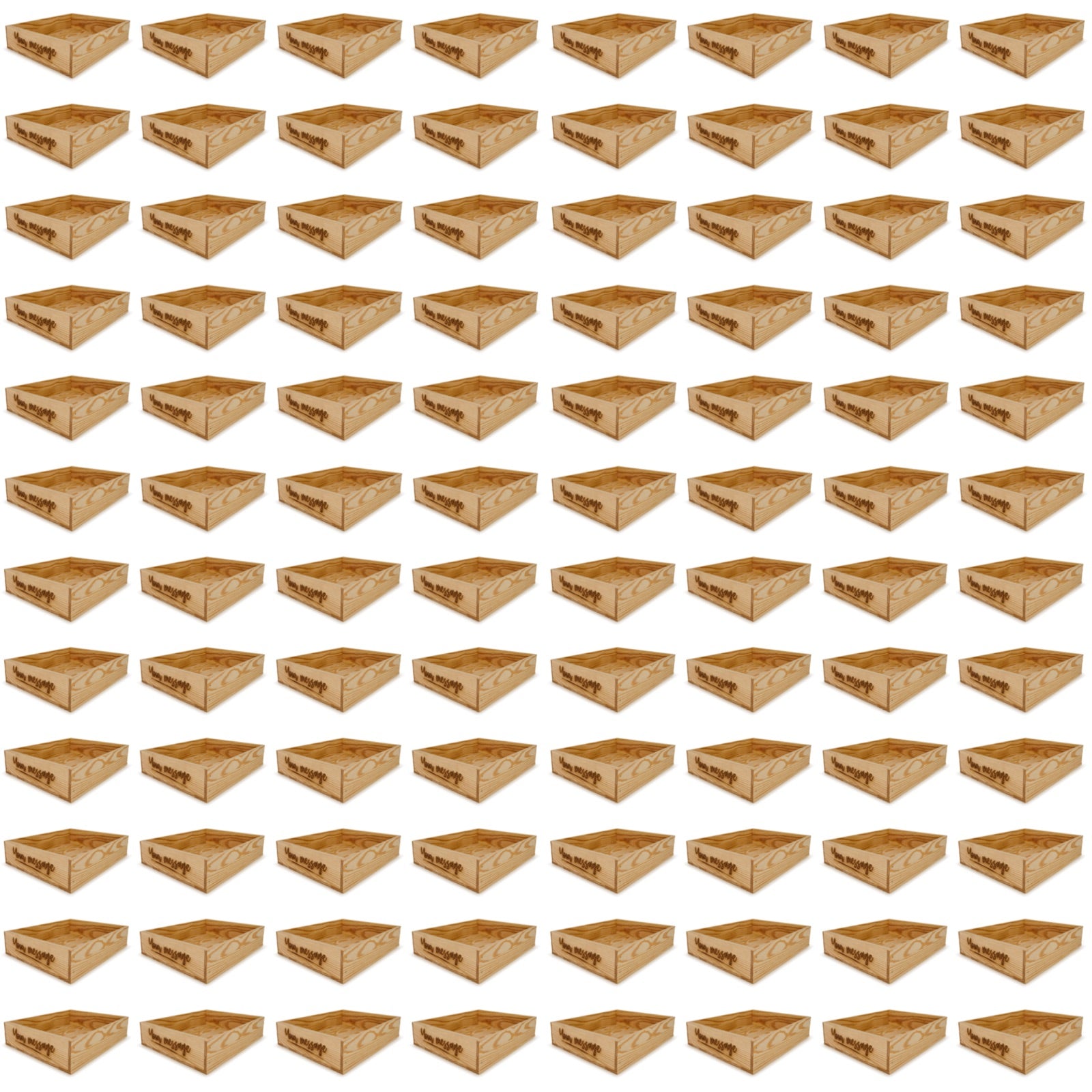 96 Small wooden crates with custom message 16x13.25x3.5