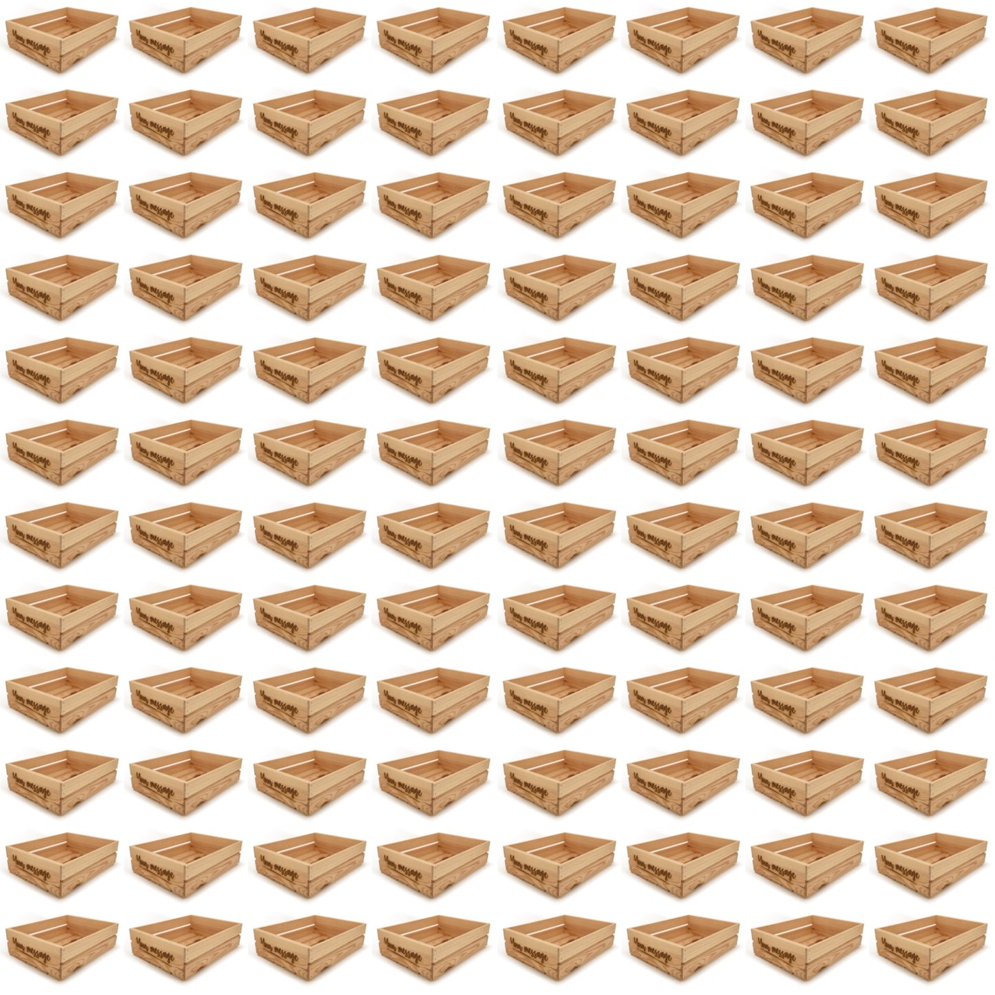 96 Small wooden crates with custom message 18x14x5.25